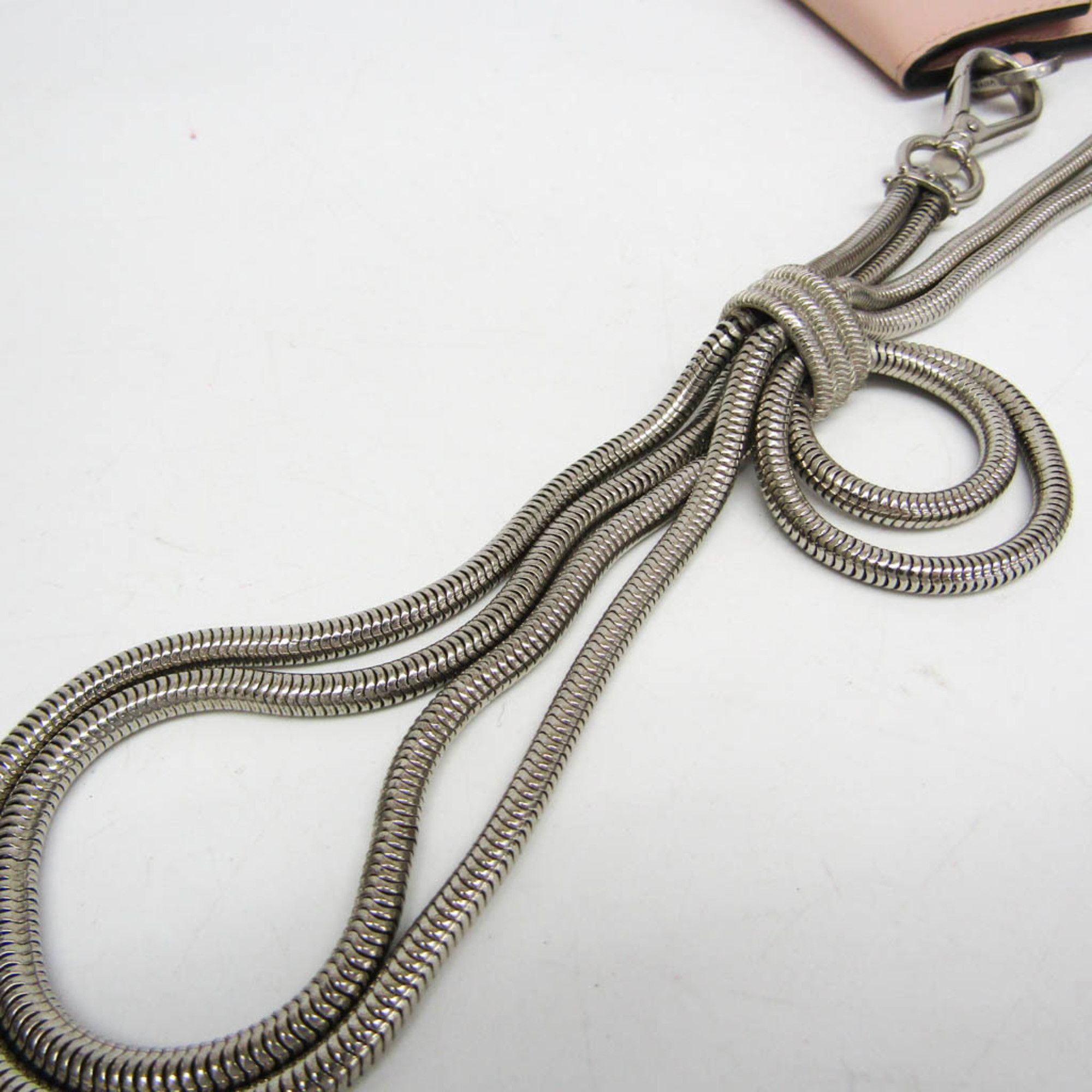 Prada Prada Envelope Chain Strap Women's Leather Clutch Bag,Pouch Pink Size ONE SIZE - 13 Thumbnail