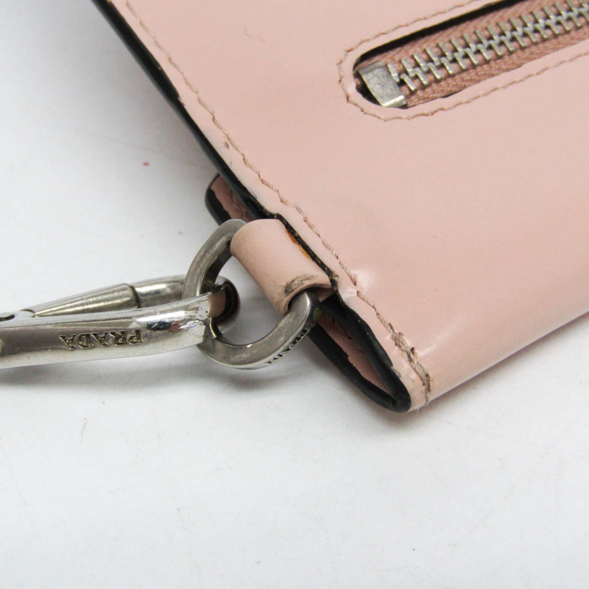 Prada Prada Envelope Chain Strap Women's Leather Clutch Bag,Pouch Pink Size ONE SIZE - 10 Thumbnail