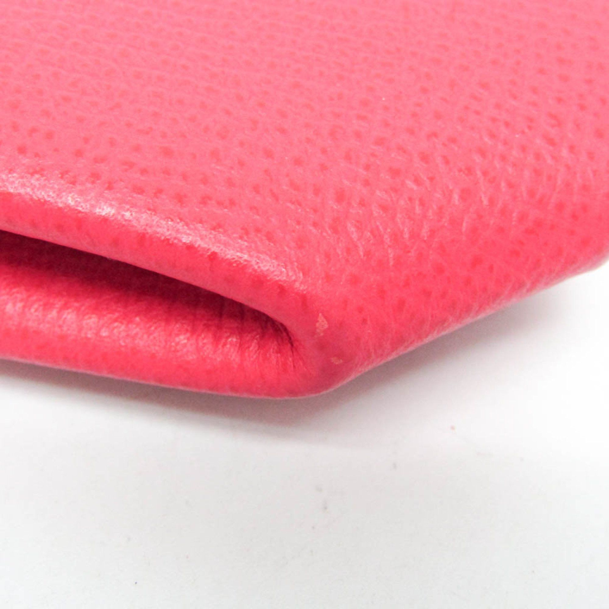 Hermes LE 24 Women's Epsom Leather Coin Purse/coin Case Pink