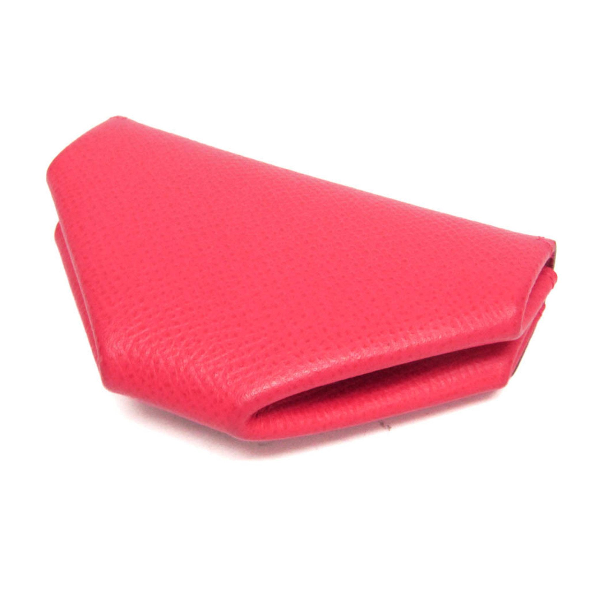 Hermes LE 24 Women's Epsom Leather Coin Purse/coin Case Pink