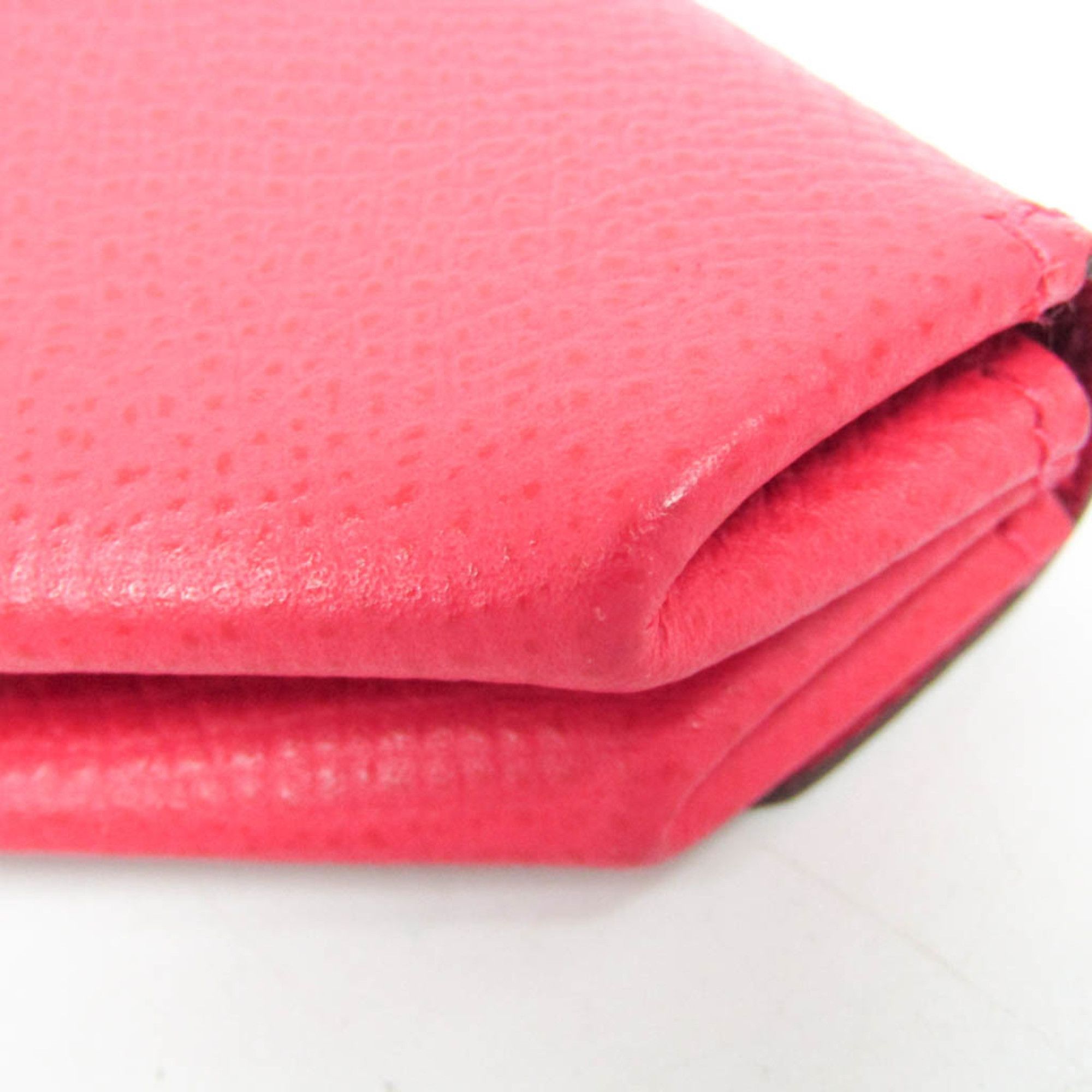 Hermes LE 24 Women's Epsom Leather Coin Purse/coin Case Pink