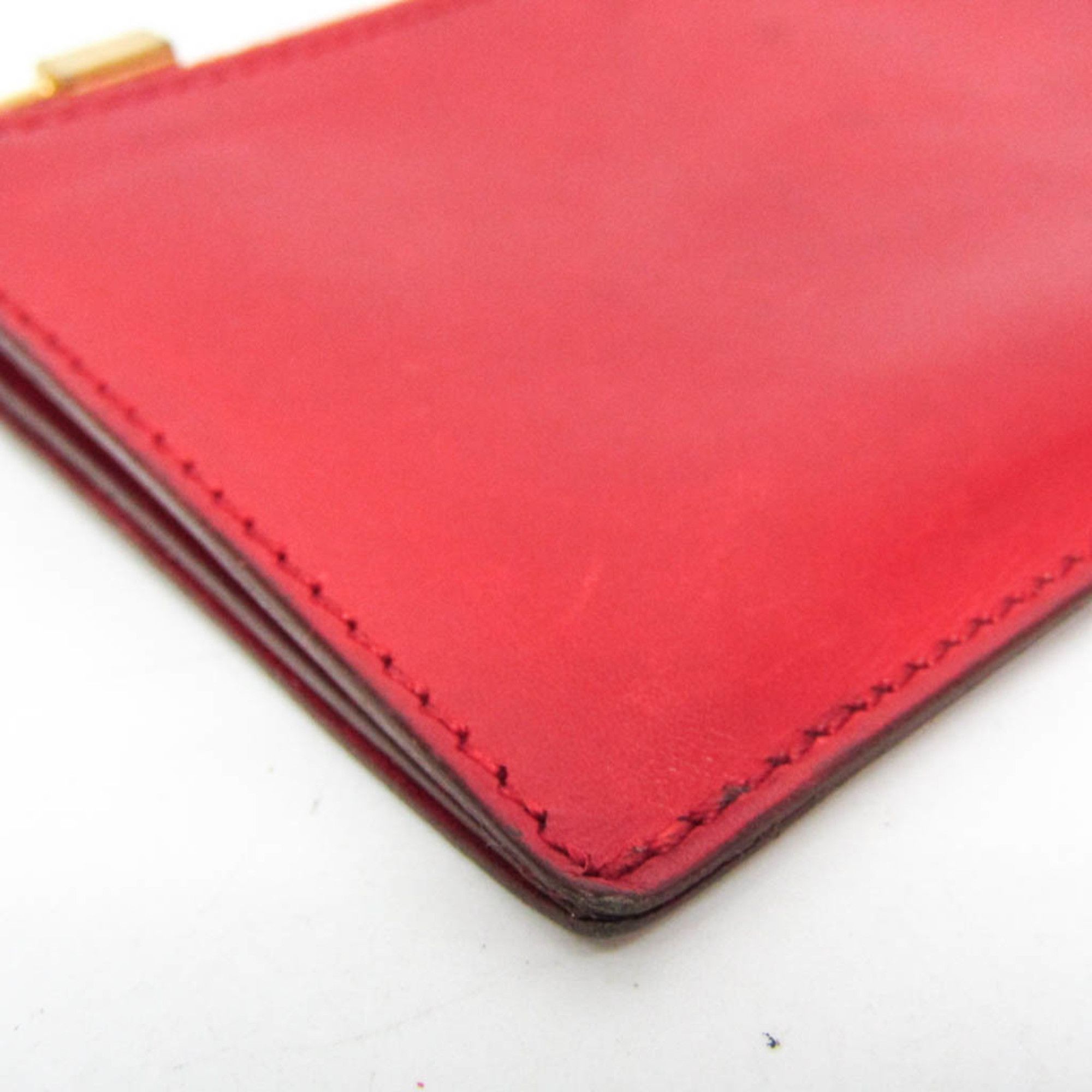 Hermes Hermes Cadena Men,Women Box Calf Leather Coin Purse/coin Case Red Color Size ONE SIZE - 5 Thumbnail