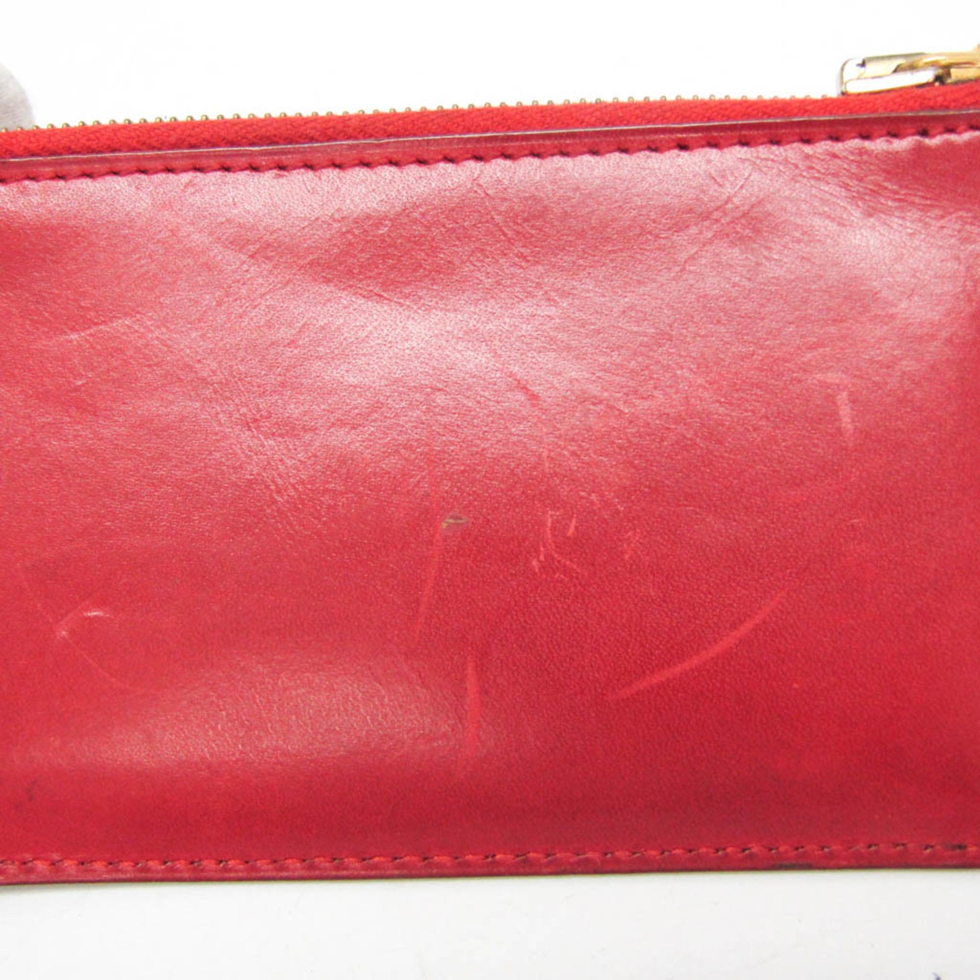 Hermes Hermes Cadena Men,Women Box Calf Leather Coin Purse/coin Case Red Color Size ONE SIZE - 8 Thumbnail