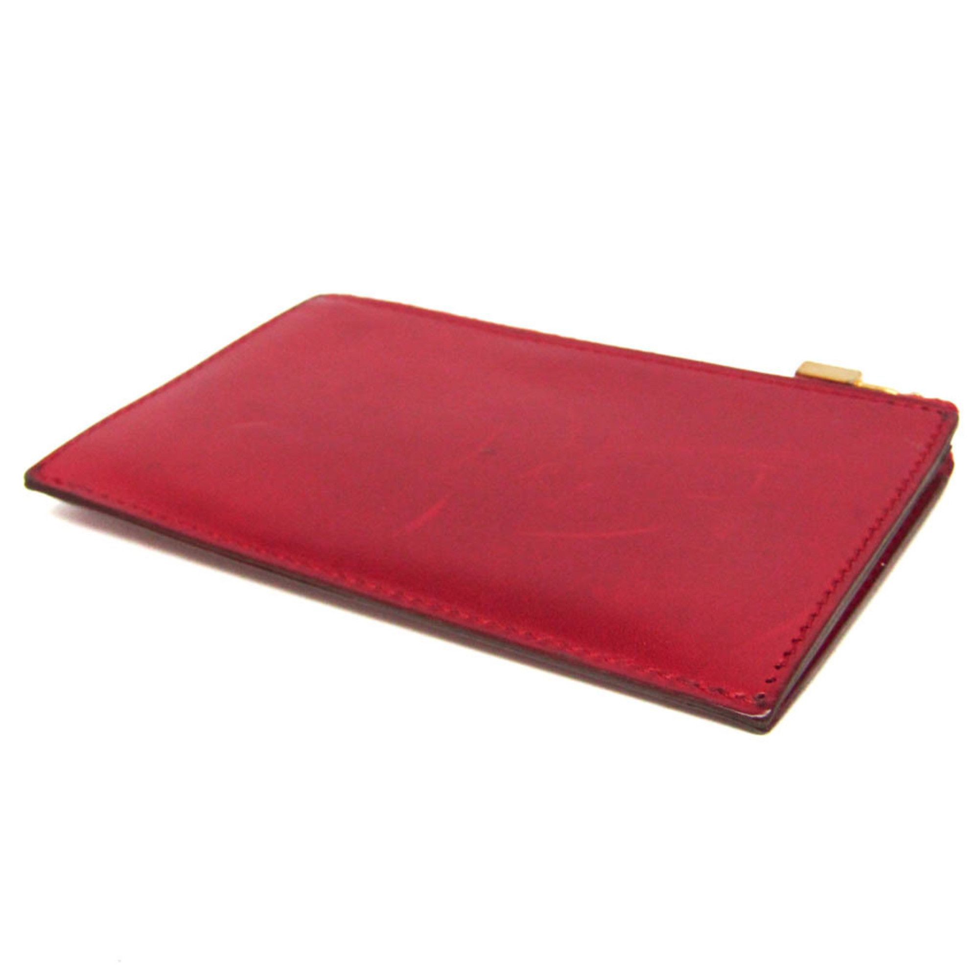 Hermes Hermes Cadena Men,Women Box Calf Leather Coin Purse/coin Case Red Color Size ONE SIZE - 2 Thumbnail