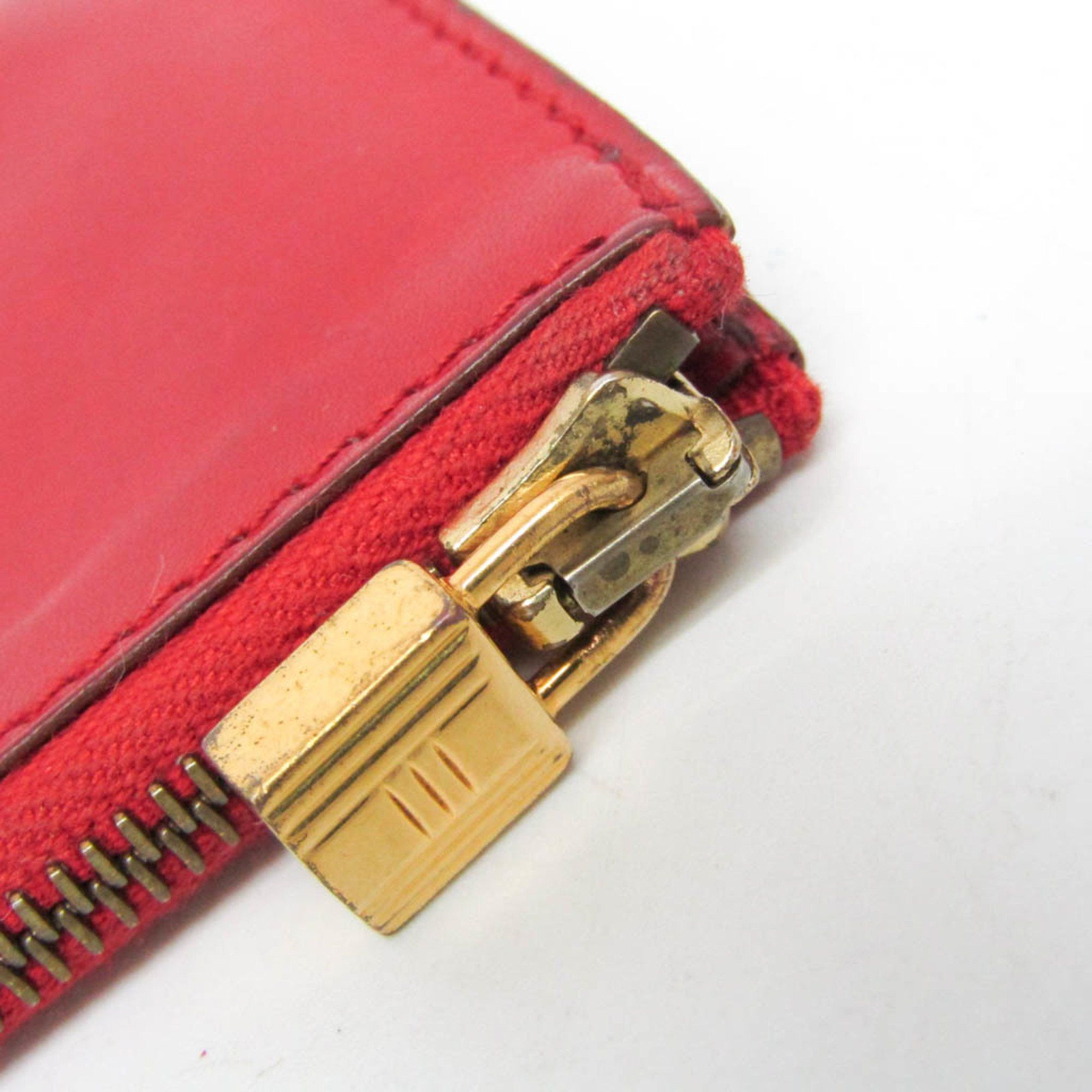 Hermes Hermes Cadena Men,Women Box Calf Leather Coin Purse/coin Case Red Color Size ONE SIZE - 7 Thumbnail