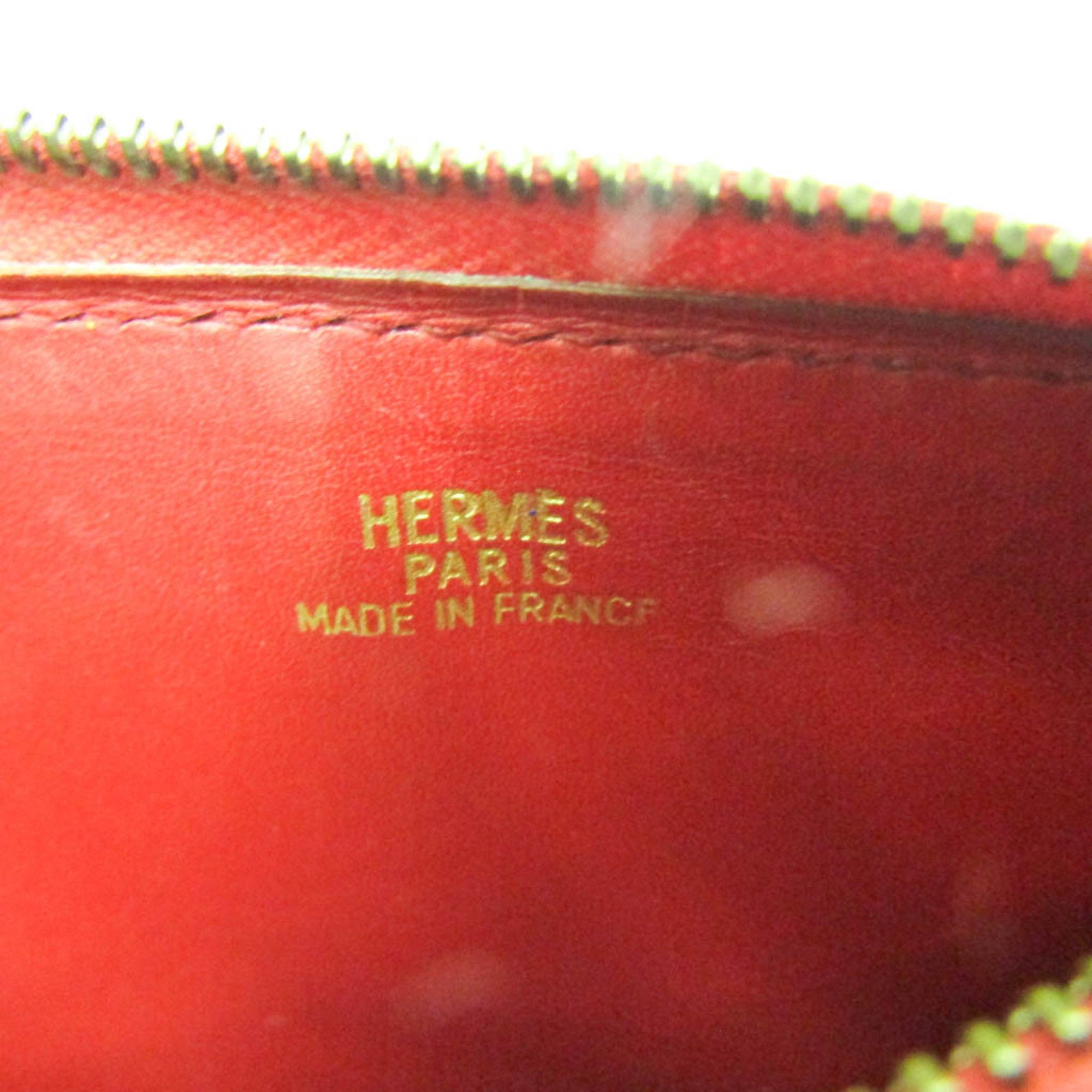Hermes Hermes Cadena Men,Women Box Calf Leather Coin Purse/coin Case Red Color Size ONE SIZE - 10 Thumbnail