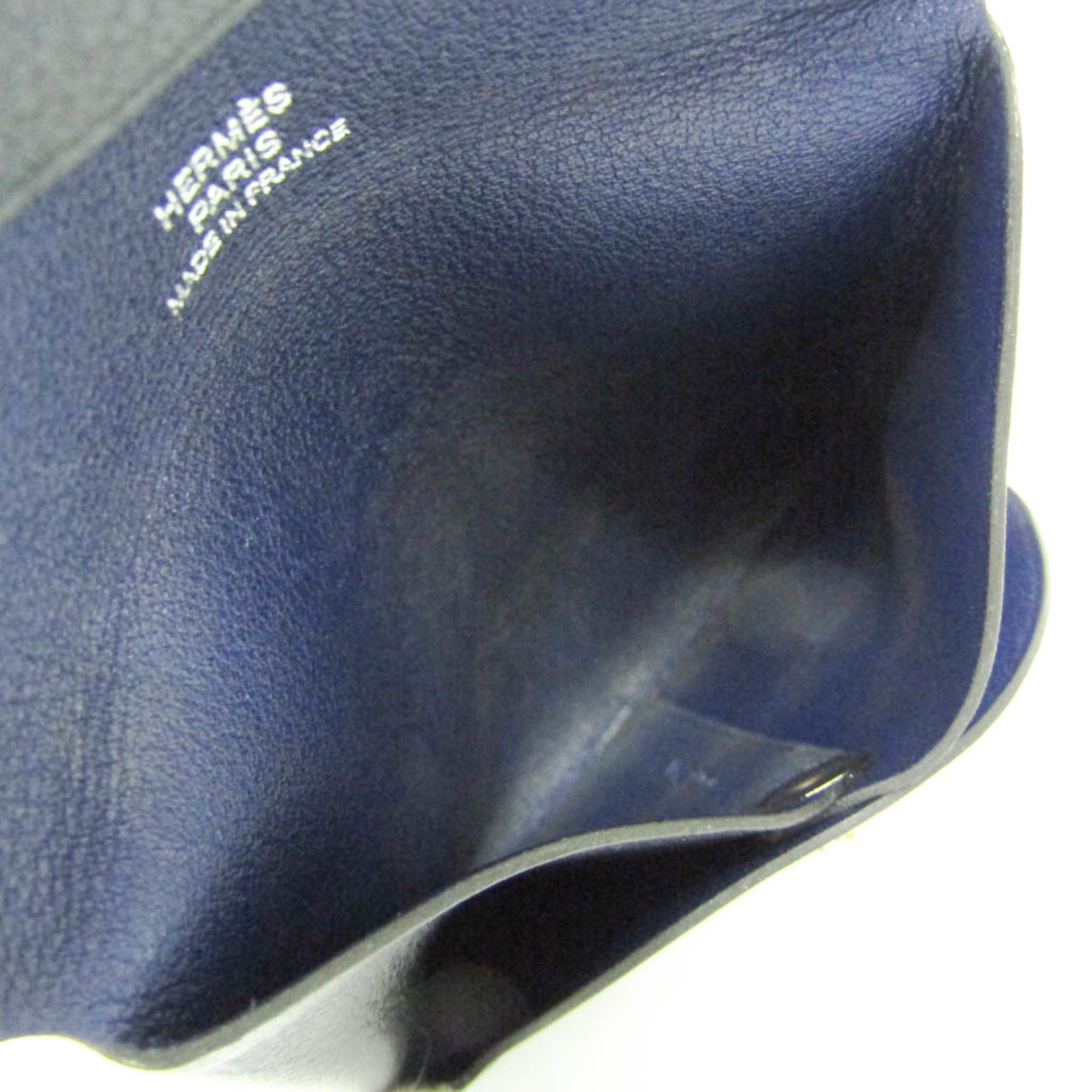 Hermes Hermes Bastia Verso Men,Women Leather Coin Purse/coin Case Black,Navy Size ONE SIZE - 3 Thumbnail