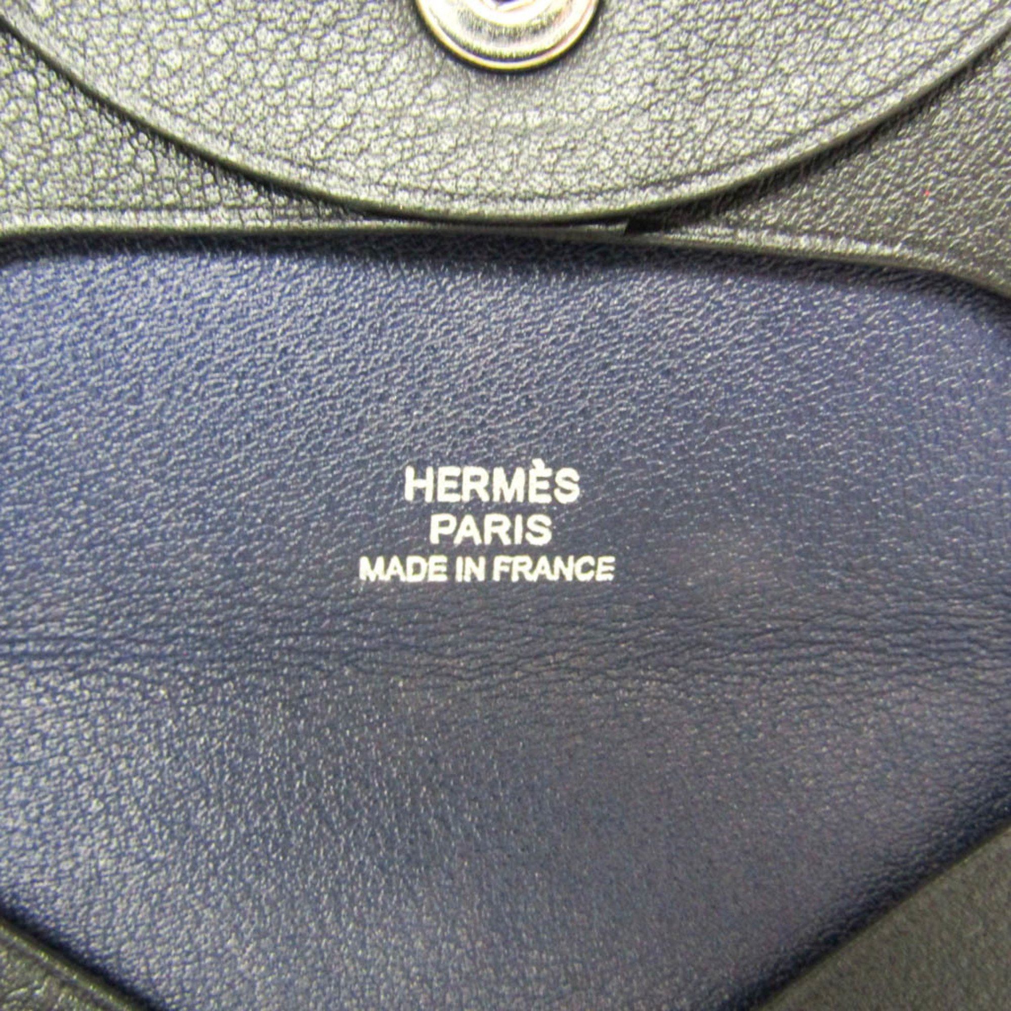 Hermes Hermes Bastia Verso Men,Women Leather Coin Purse/coin Case Black,Navy Size ONE SIZE - 9 Thumbnail
