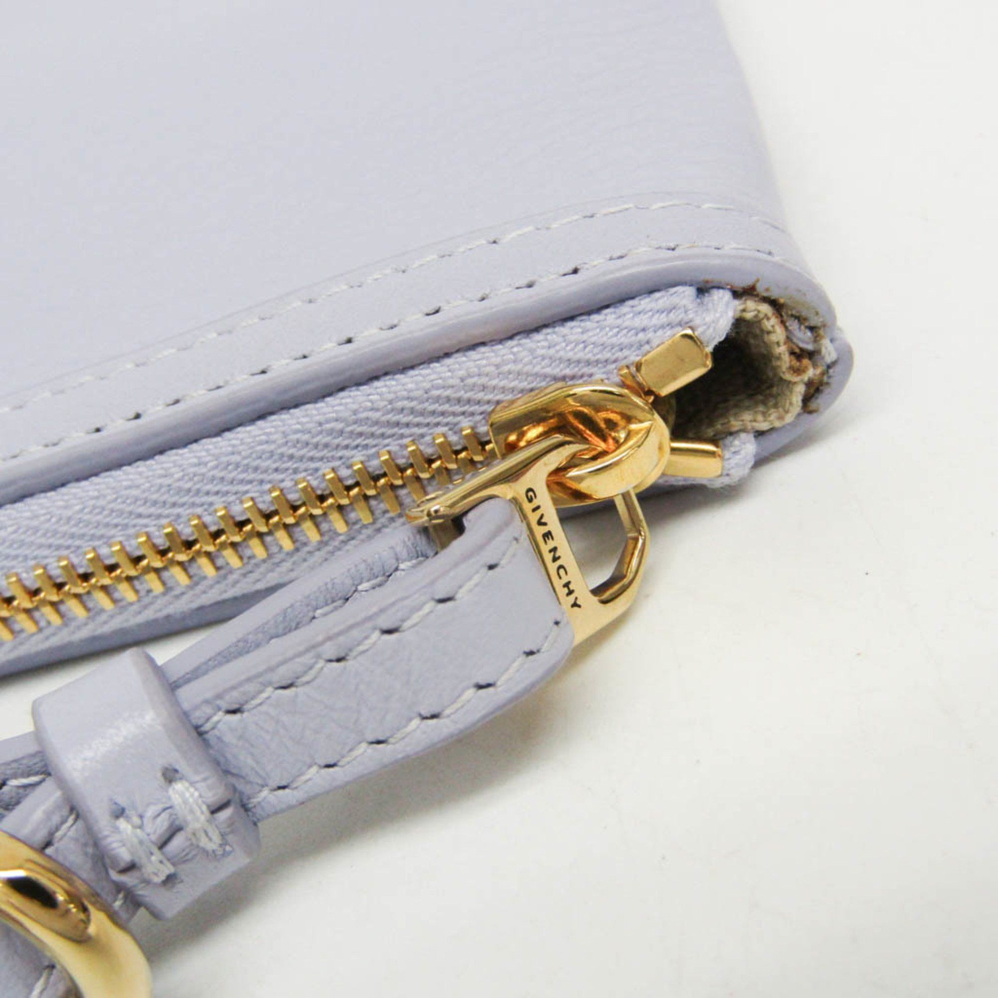 Givenchy Givenchy Voyou Zip Pouch BB60LTB1KR Women's Leather Handbag,Pouch Light Purple Size ONE SIZE - 9 Thumbnail