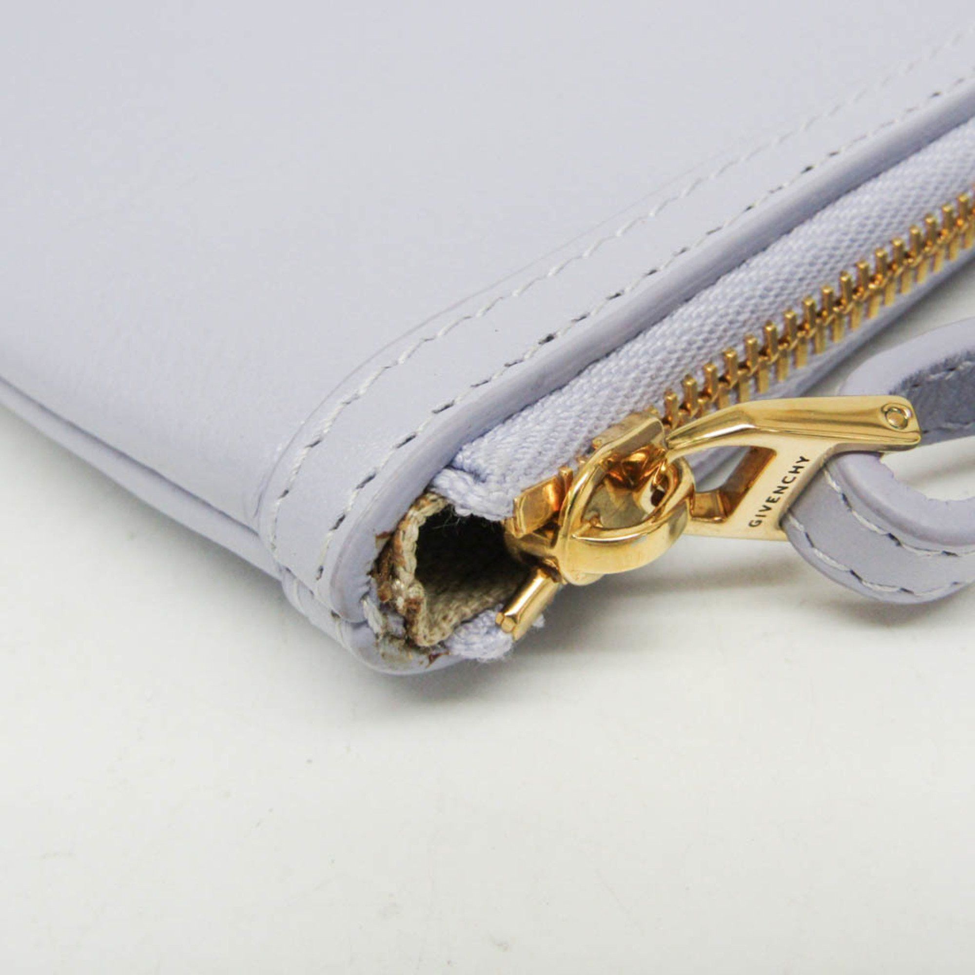 Givenchy Givenchy Voyou Zip Pouch BB60LTB1KR Women's Leather Handbag,Pouch Light Purple Size ONE SIZE - 10 Thumbnail
