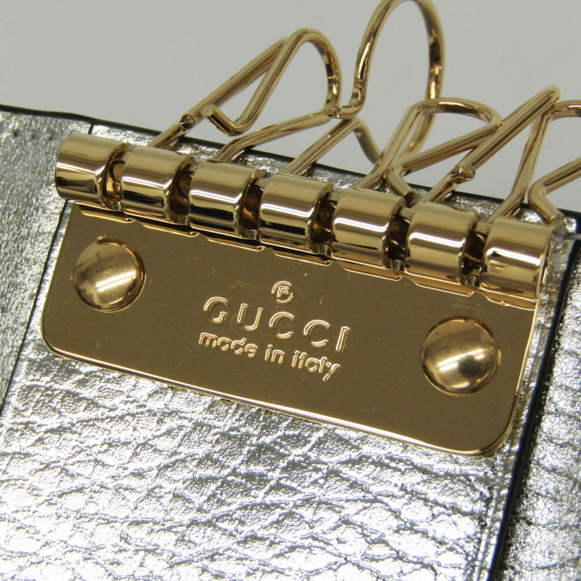 Gucci Gucci GG Marmont 456118 Men,Women Leather GG Supreme Key Case Beige,Silver Size ONE SIZE - 7 Thumbnail