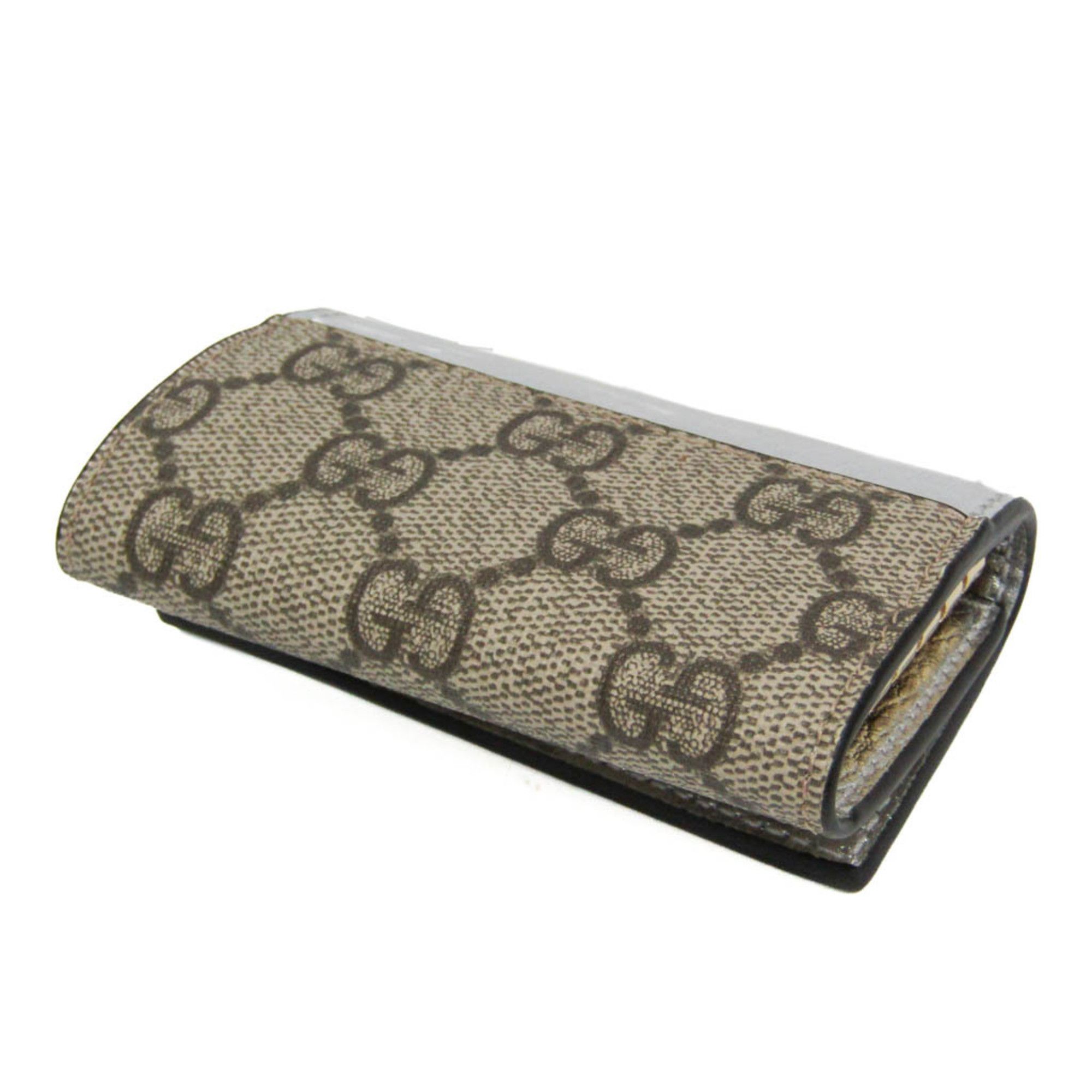 Gucci Gucci GG Marmont 456118 Men,Women Leather GG Supreme Key Case Beige,Silver Size ONE SIZE - 3 Thumbnail
