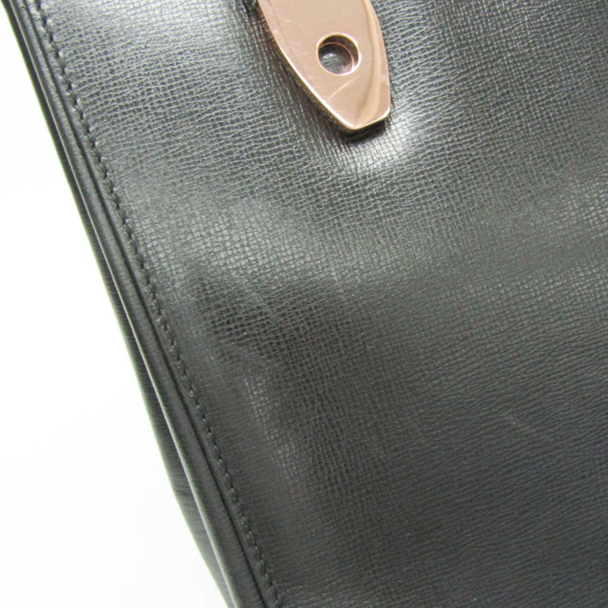 Valextra Valextra Women's Leather,Metal Handbag Pink Gold,Black Size ONE SIZE - 8 Thumbnail