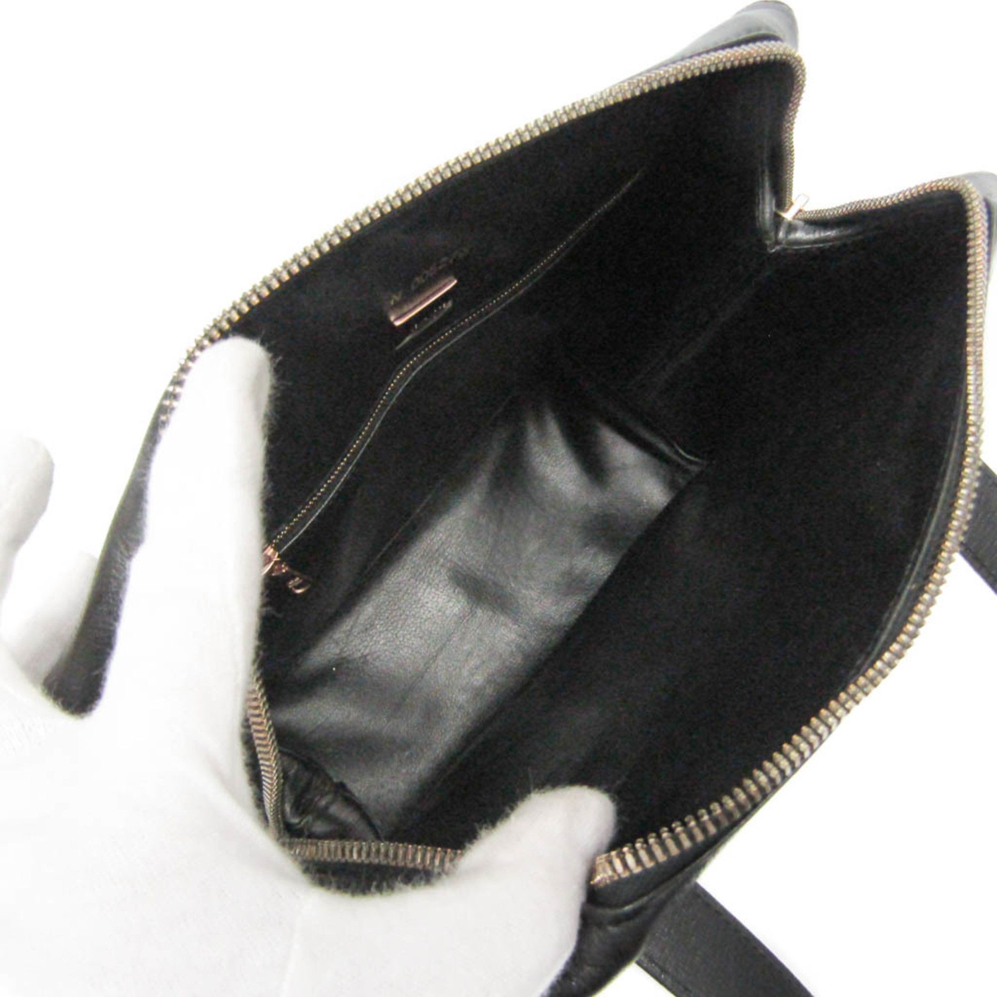 Valextra Valextra Women's Leather,Metal Handbag Pink Gold,Black Size ONE SIZE - 3 Thumbnail