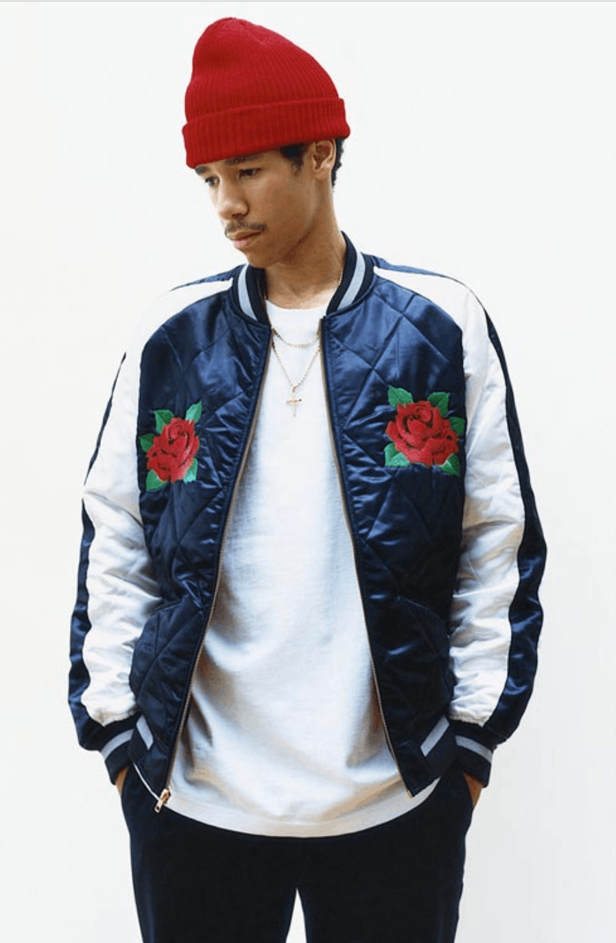 Supreme FW2013 Roses Quilted Satin Bomber Jacket | Grailed