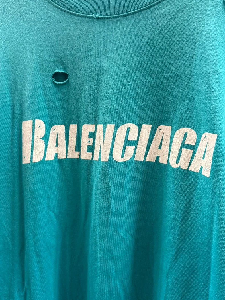 Balenciaga Balenciaga Distressed Logo Short Sleeve Tee - dmc Size US XS / EU 42 / 0 - 6 Thumbnail