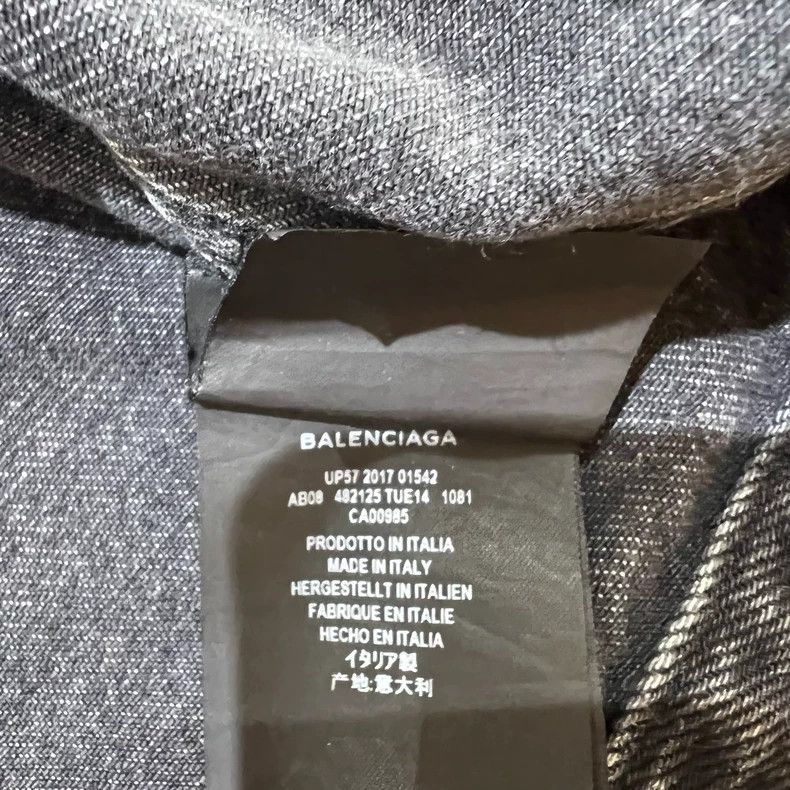 Balenciaga Balenciaga Black Distressed Denim Jacket - dmc Size XXS / US 00 / IT 34 - 7 Thumbnail