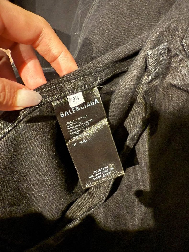 Balenciaga Balenciaga Black Denim Jacket with Crystal Logo - dmc Size US XS / EU 42 / 0 - 7 Thumbnail