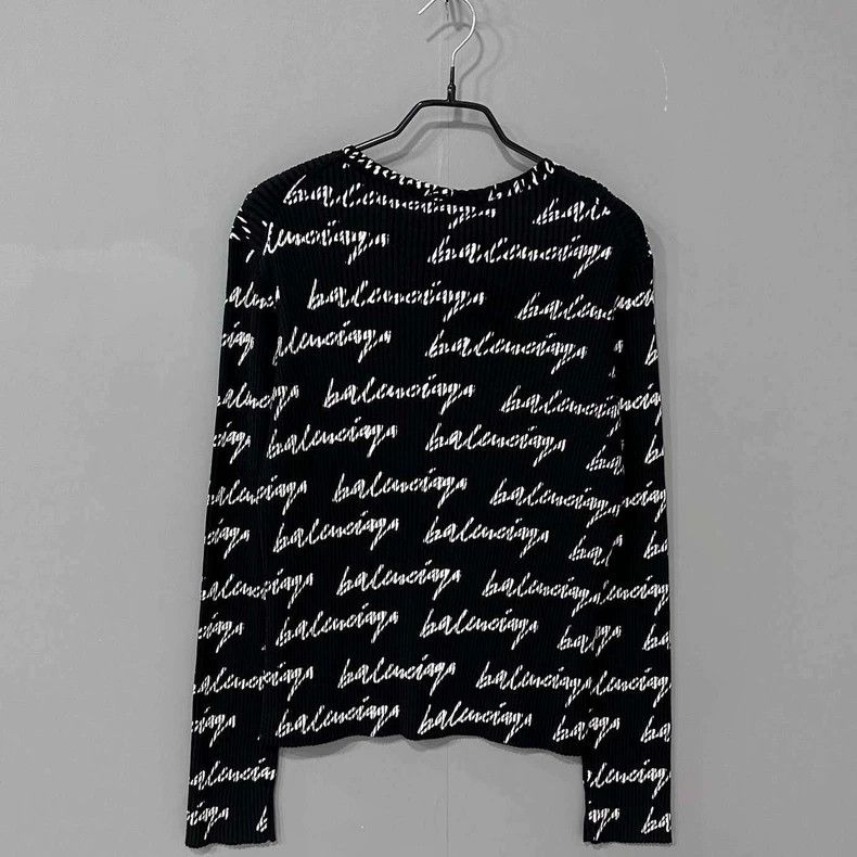 Balenciaga Balenciaga Logo All-Over Print Knit Sweater - dmc Size US M / EU 48-50 / 2 - 3 Thumbnail