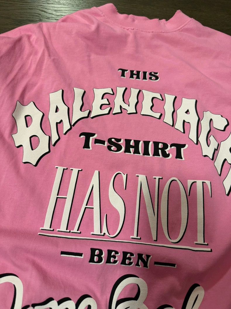 Balenciaga Balenciaga Pink Foam Letter T-Shirt - dmc Size US S / EU 44-46 / 1 - 3 Thumbnail