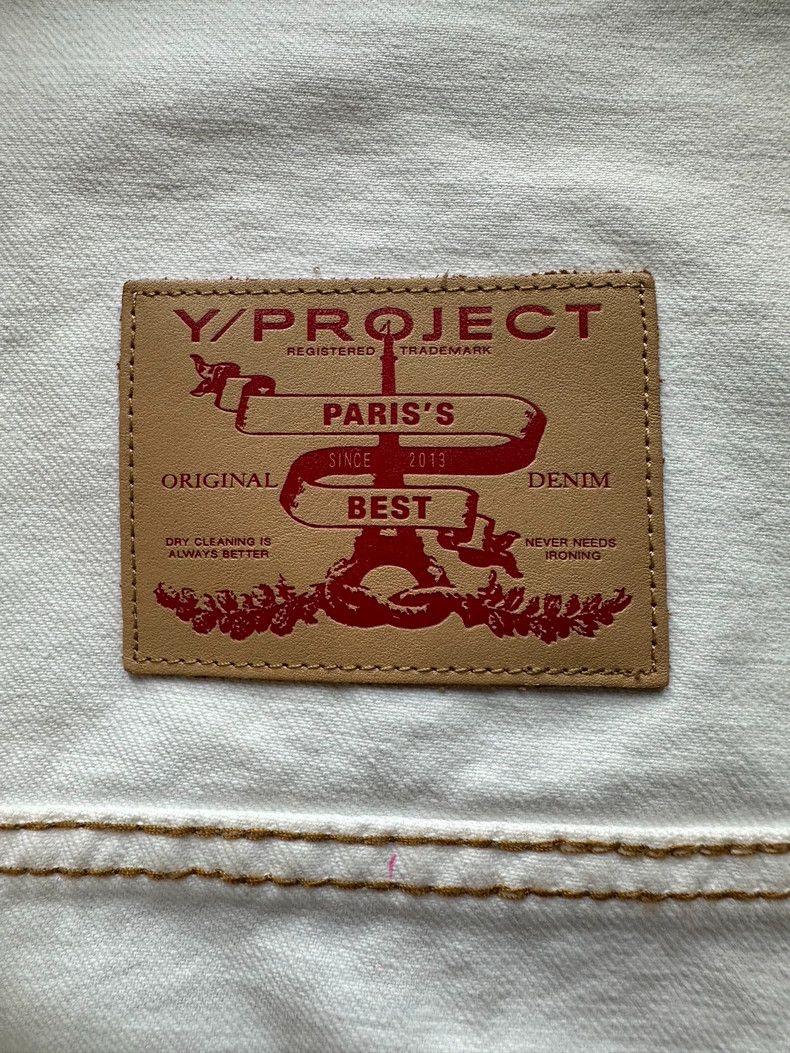 Y/Project Y/Project Asymmetric White Denim Jacket - dmc Size US M / EU 48-50 / 2 - 5 Thumbnail
