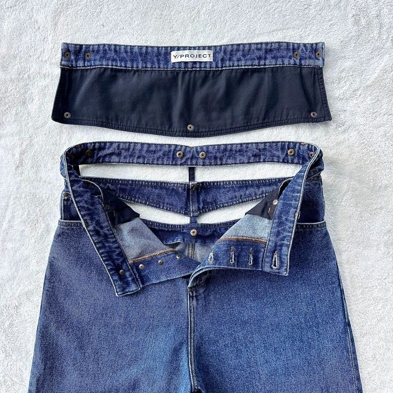 Y/Project Y/PROJECT High-Waist Cutout Denim Jeans - dmc Size US 33 - 5 Thumbnail