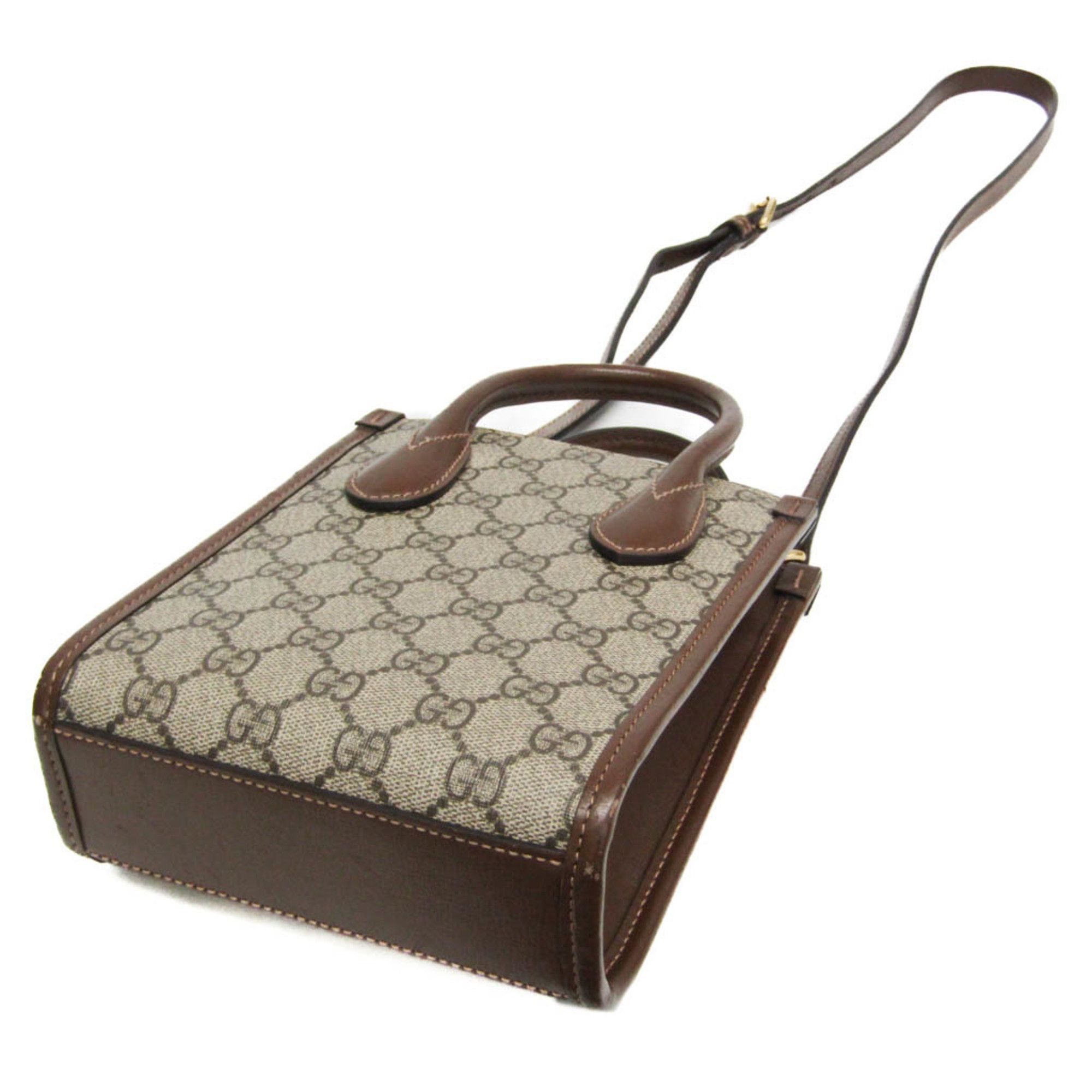 Gucci Gucci Interlocking G 671623 Women's Leather,GG Supreme Handbag,Shoulder Bag Beige,Brown Size ONE SIZE - 2 Thumbnail