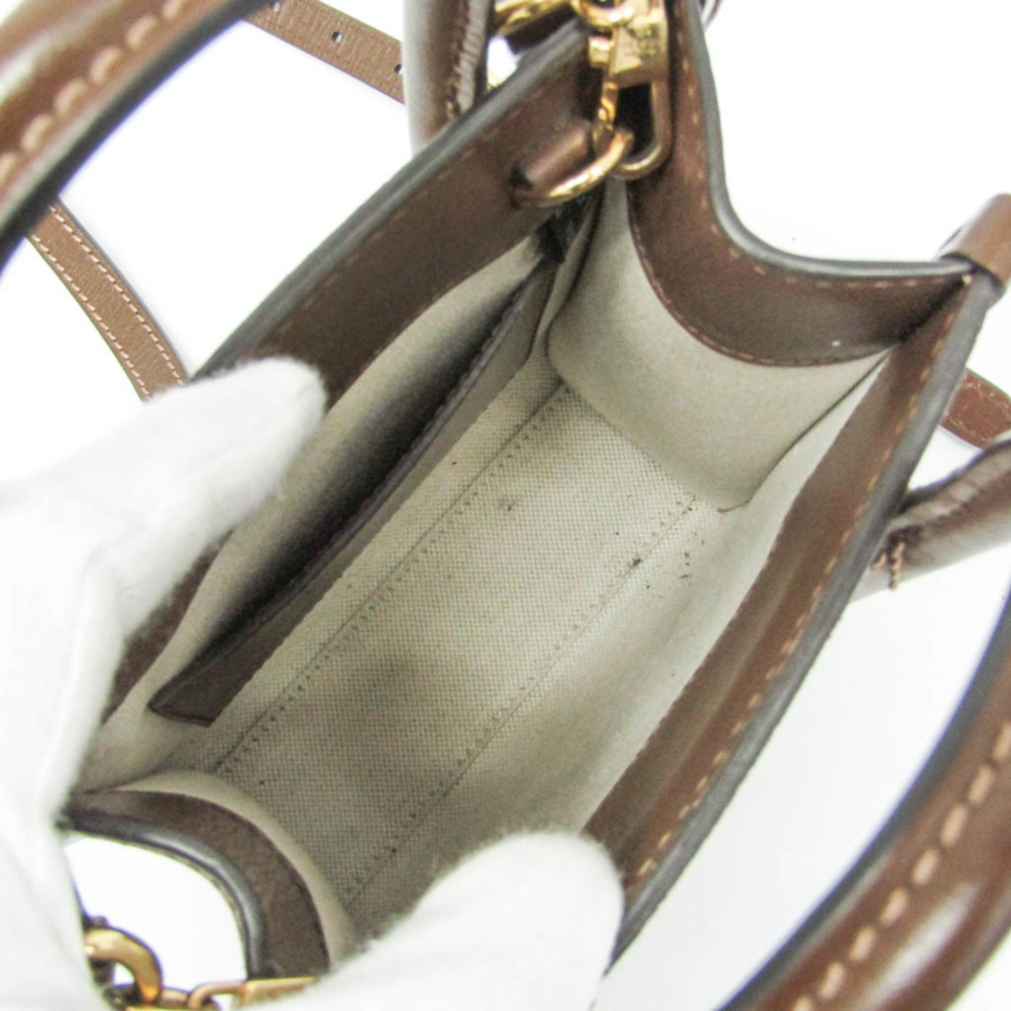 Gucci Gucci Interlocking G 671623 Women's Leather,GG Supreme Handbag,Shoulder Bag Beige,Brown Size ONE SIZE - 3 Thumbnail