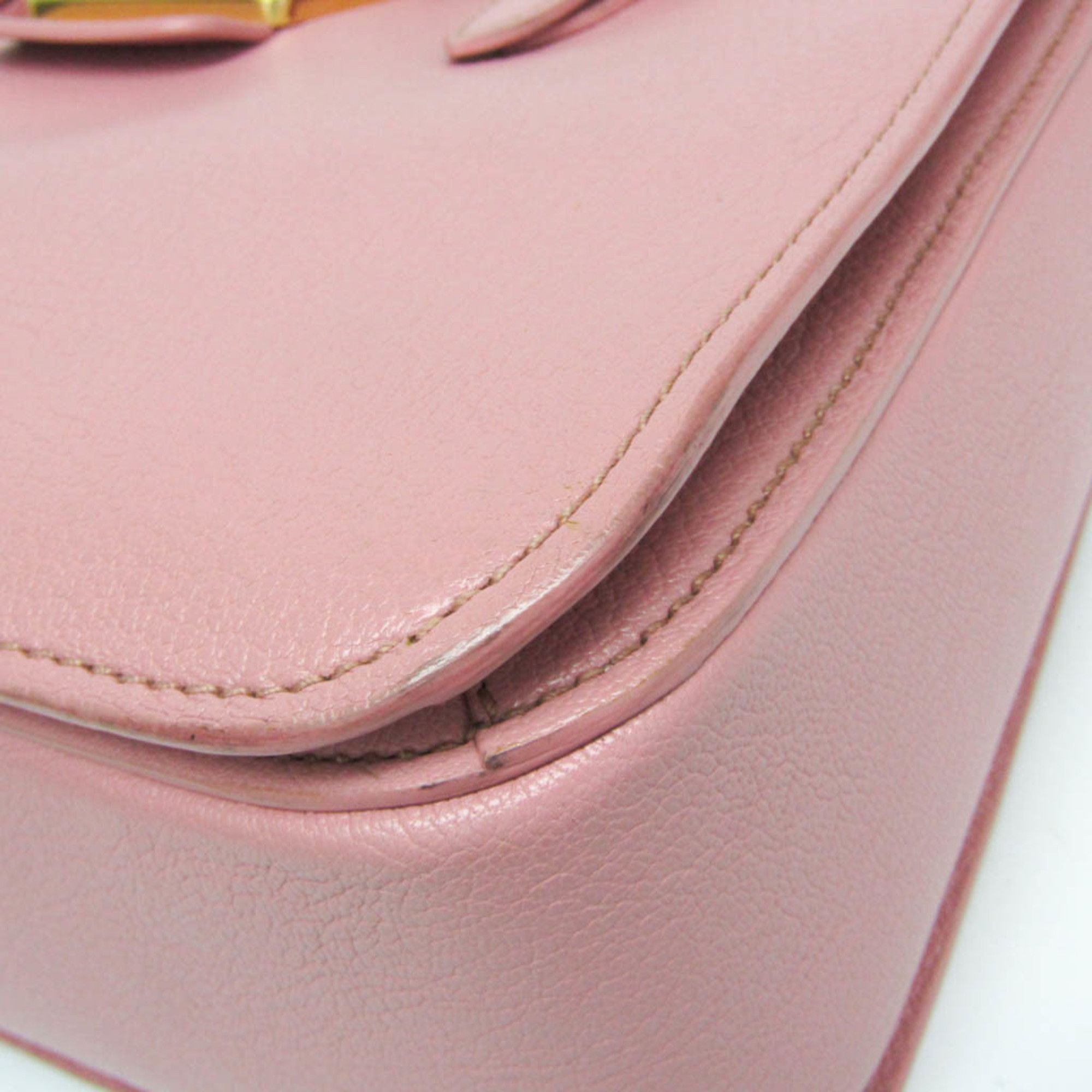 Miu Miu Miu Miu MADRAS RN0799 Women's Leather Handbag,Shoulder Bag Pink Size ONE SIZE - 6 Thumbnail