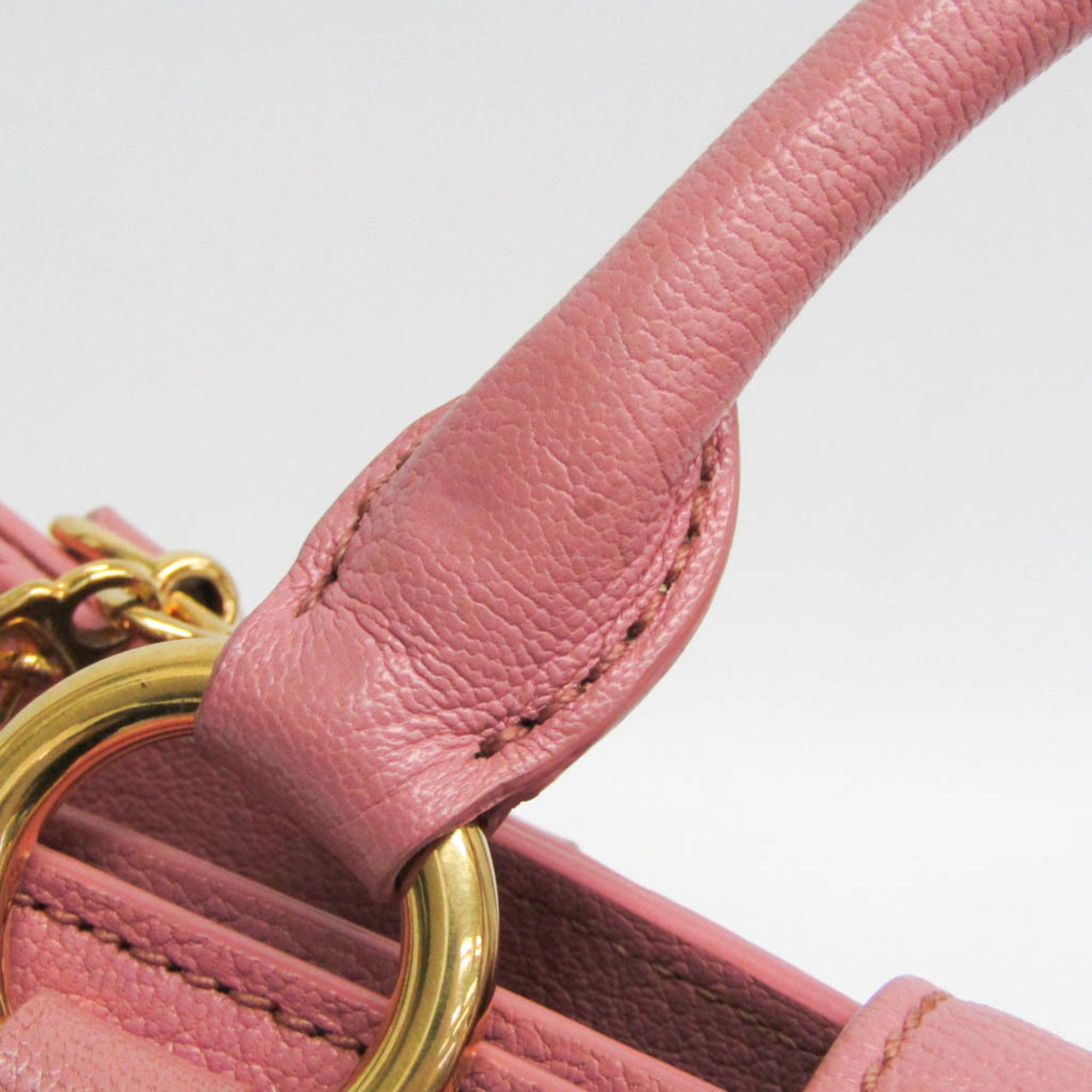 Miu Miu Miu Miu MADRAS RN0799 Women's Leather Handbag,Shoulder Bag Pink Size ONE SIZE - 11 Thumbnail