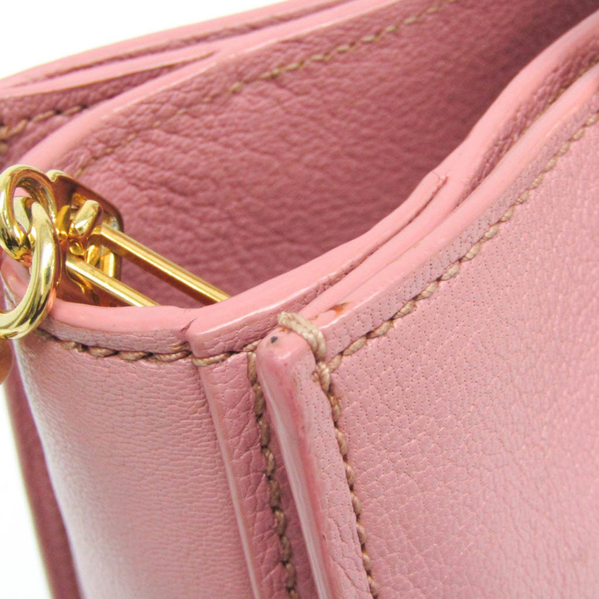 Miu Miu Miu Miu MADRAS RN0799 Women's Leather Handbag,Shoulder Bag Pink Size ONE SIZE - 10 Thumbnail