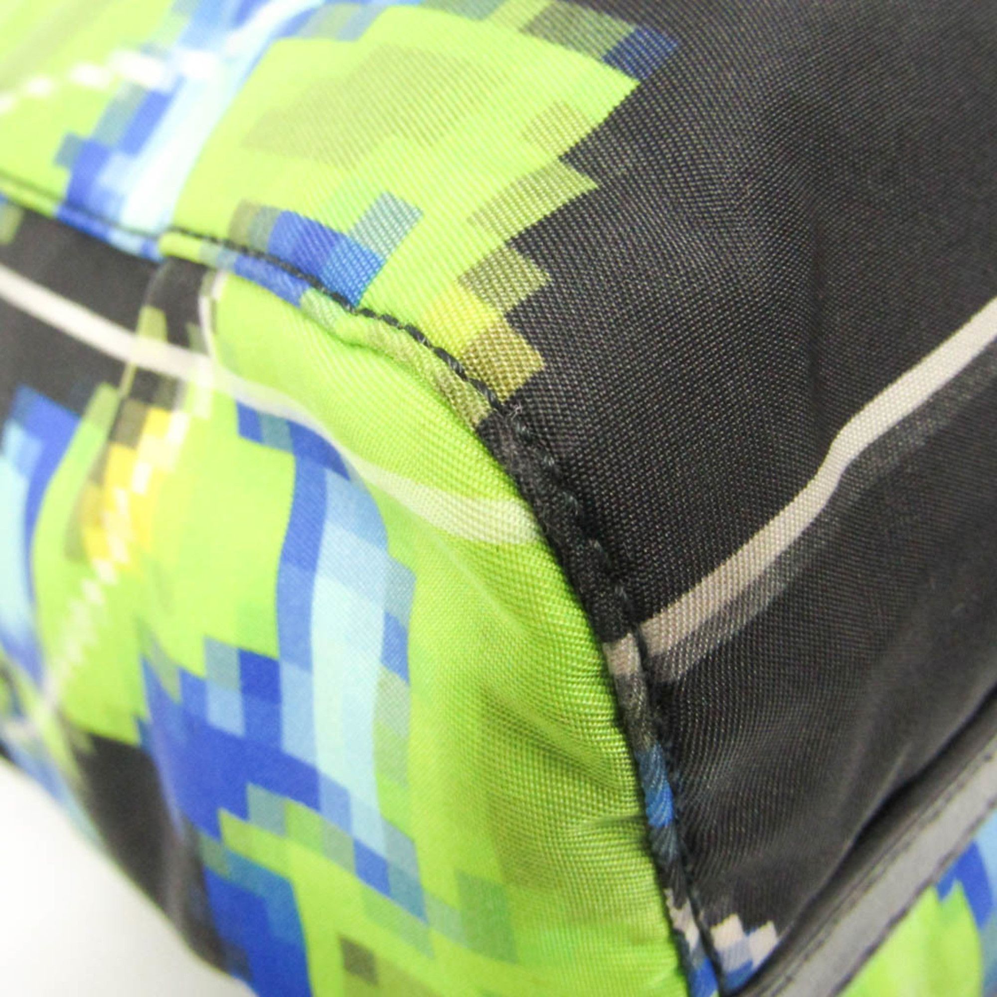 Prada Prada Tessuto Triangle Logo Women,Men Nylon,Leather Tote Bag Black,Blue,Light Green Size ONE SIZE - 4 Thumbnail