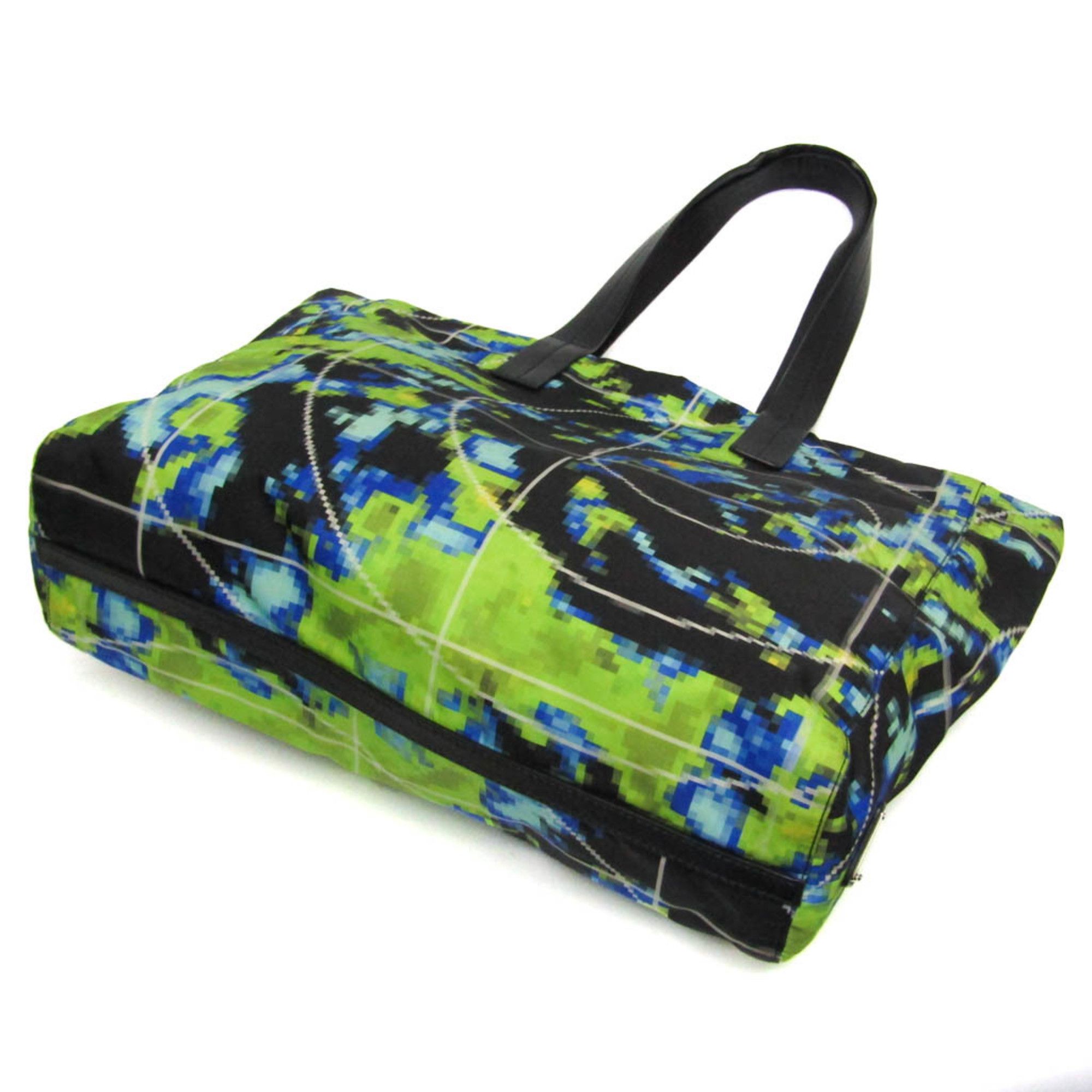 Prada Prada Tessuto Triangle Logo Women,Men Nylon,Leather Tote Bag Black,Blue,Light Green Size ONE SIZE - 2 Thumbnail