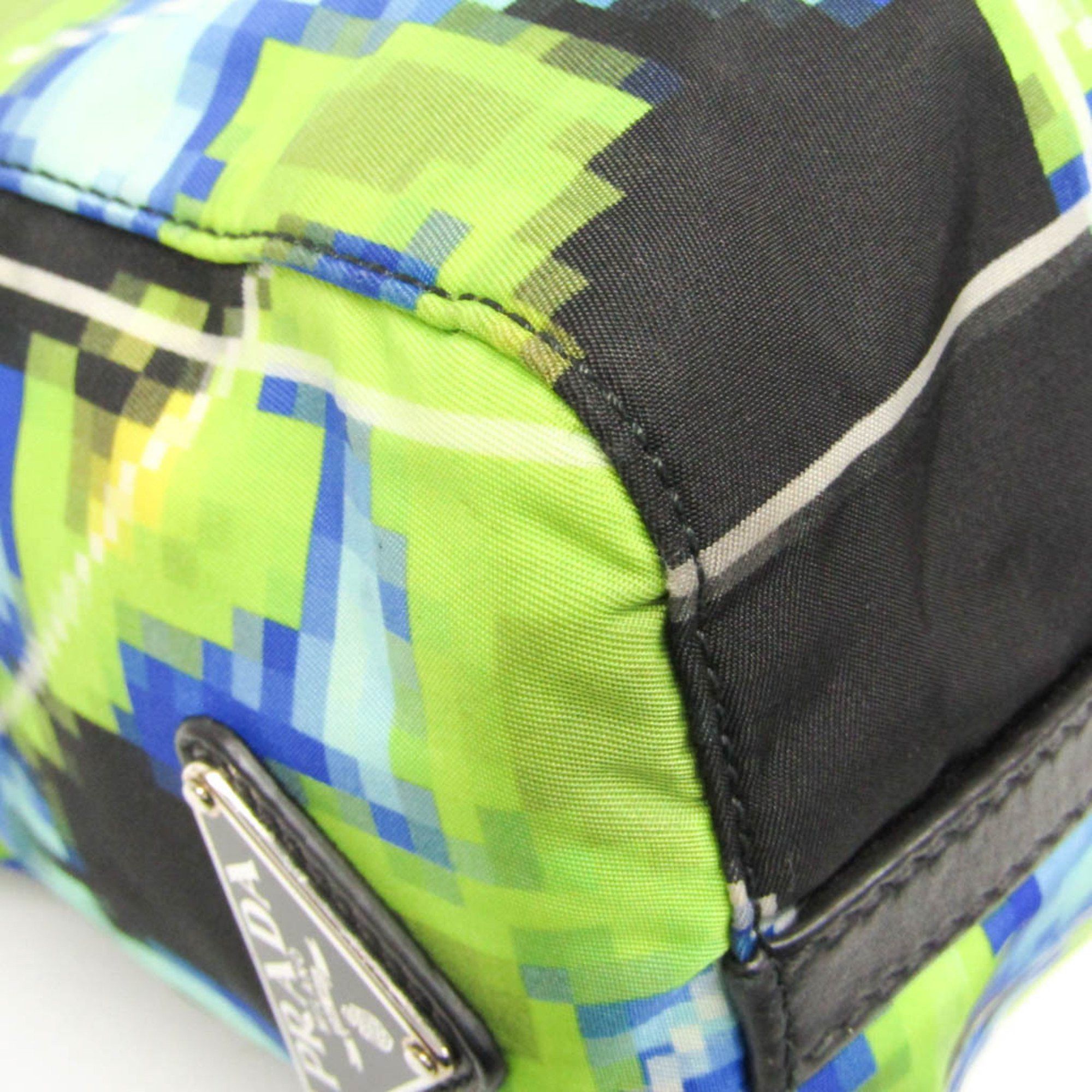Prada Prada Tessuto Triangle Logo Women,Men Nylon,Leather Tote Bag Black,Blue,Light Green Size ONE SIZE - 5 Thumbnail