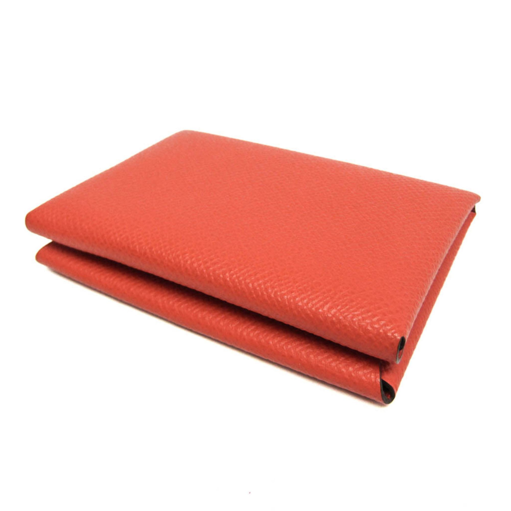 Hermes Hermes Calvi Duo Epsom Leather Card Case Orange Size ONE SIZE - 3 Thumbnail