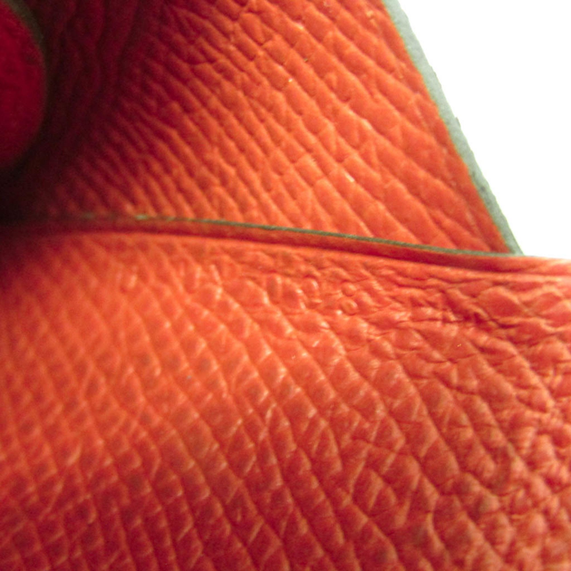 Hermes Hermes Calvi Duo Epsom Leather Card Case Orange Size ONE SIZE - 12 Thumbnail