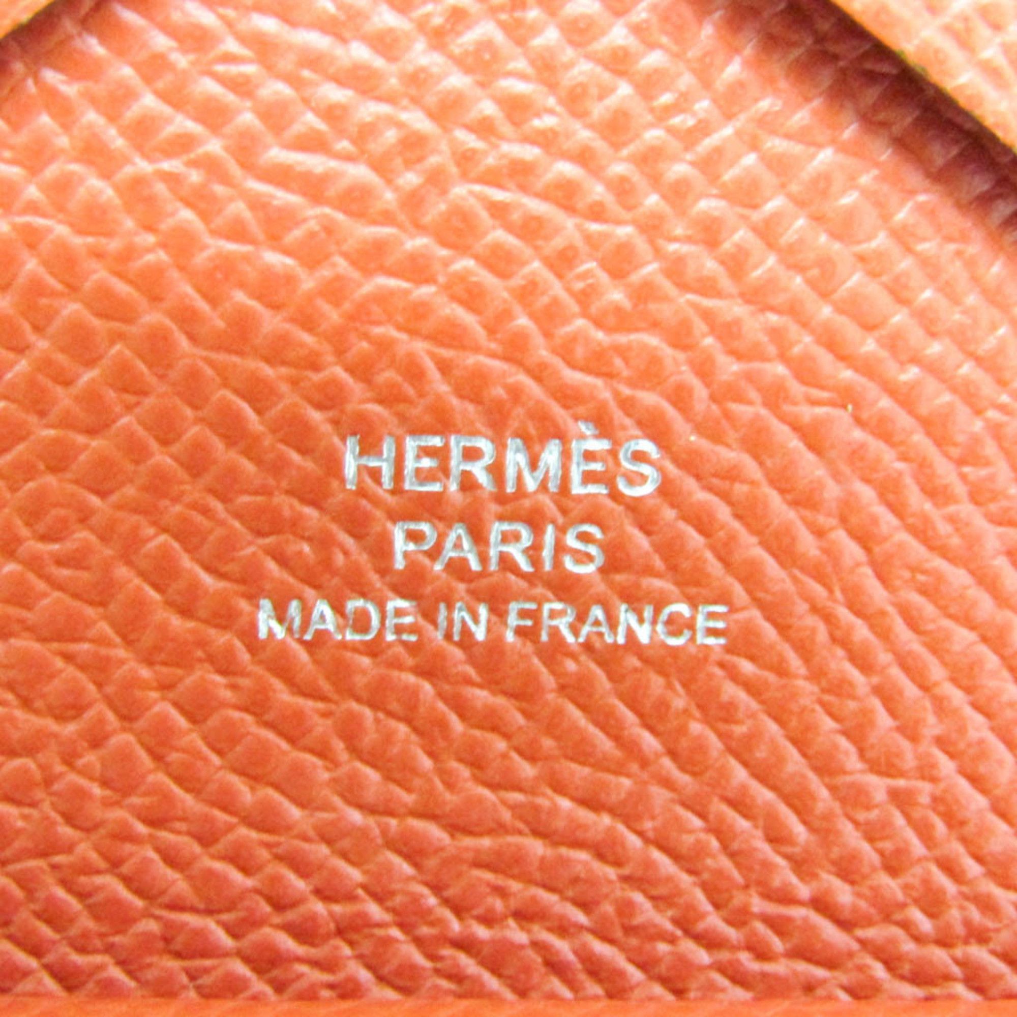 Hermes Hermes Calvi Duo Epsom Leather Card Case Orange Size ONE SIZE - 11 Thumbnail