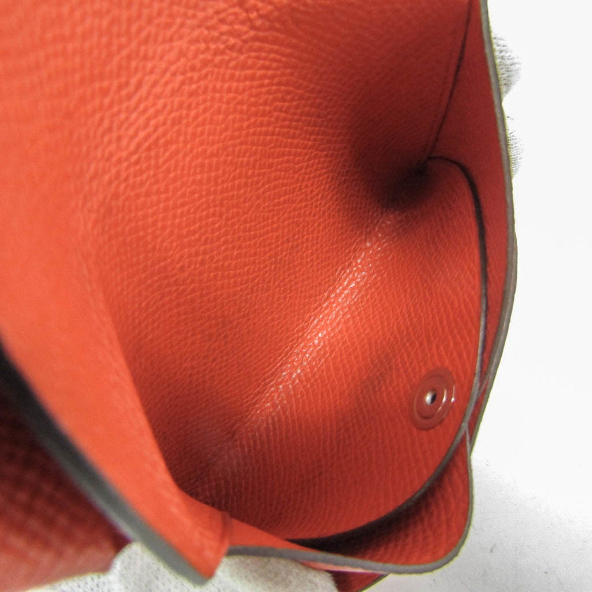 Hermes Hermes Calvi Duo Epsom Leather Card Case Orange Size ONE SIZE - 5 Thumbnail