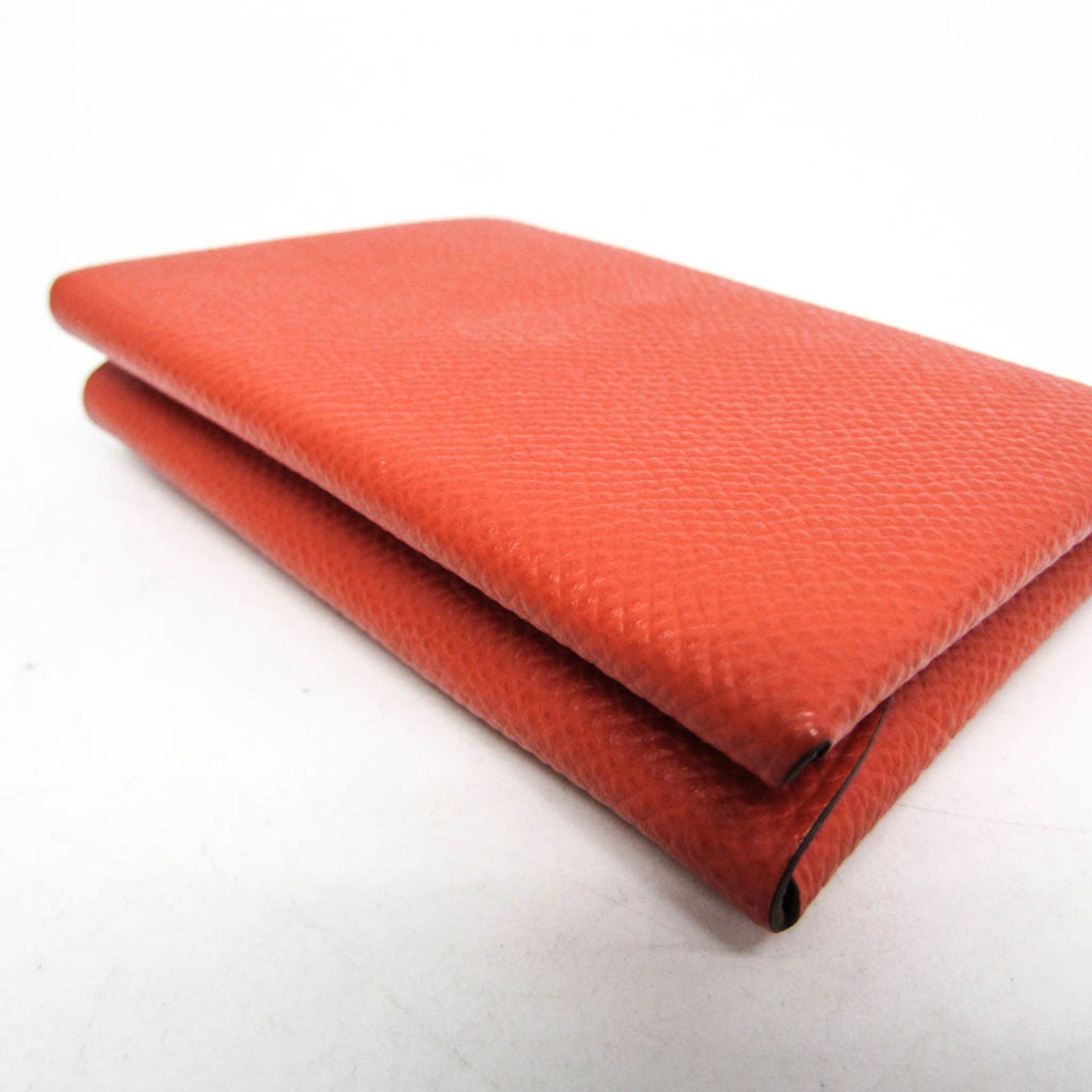 Hermes Hermes Calvi Duo Epsom Leather Card Case Orange Size ONE SIZE - 6 Thumbnail