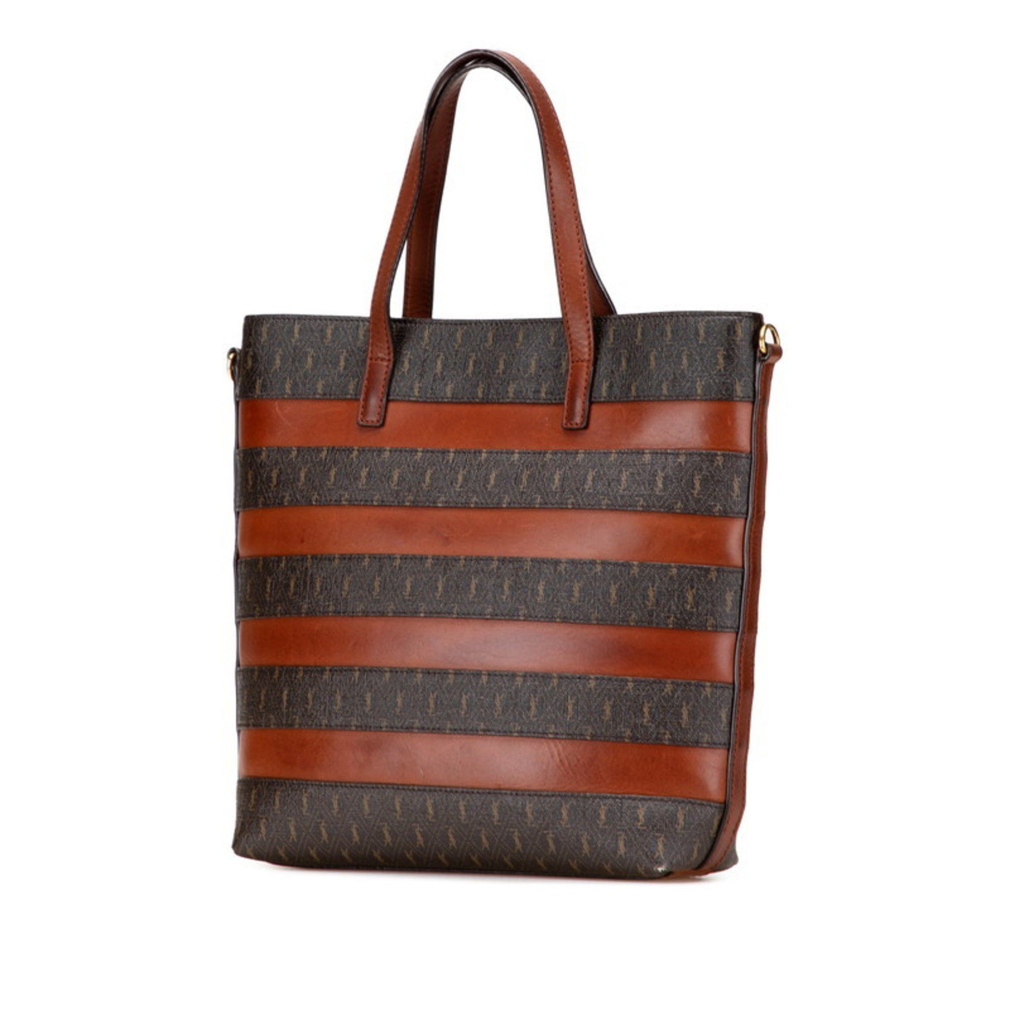 Saint Laurent Paris Saint Laurent Le Monogram Toy Shopping Tote/Shoulder Bag, 2-Way, 600307, Brown Leather, Women's, SAINT LAURENT Size ONE SIZE - 2 Thumbnail
