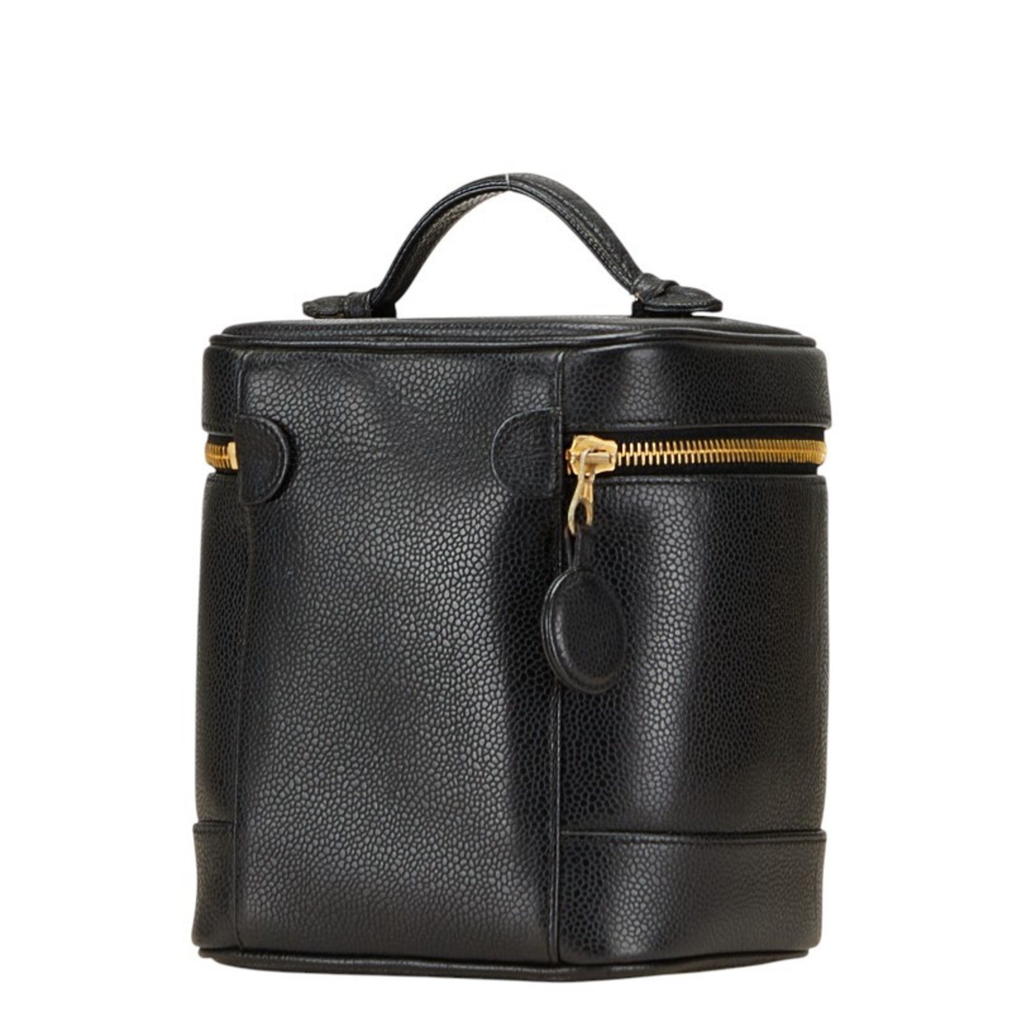 Chanel Chanel Coco Mark Vanity Bag, Makeup Pouch, Black Caviar Skin, Women's, CHANEL Size ONE SIZE - 2 Thumbnail