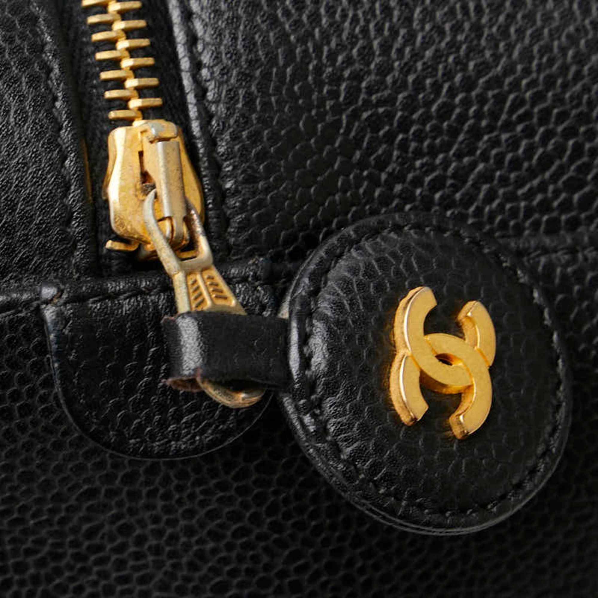 Chanel Chanel Coco Mark Vanity Bag, Makeup Pouch, Black Caviar Skin, Women's, CHANEL Size ONE SIZE - 9 Thumbnail