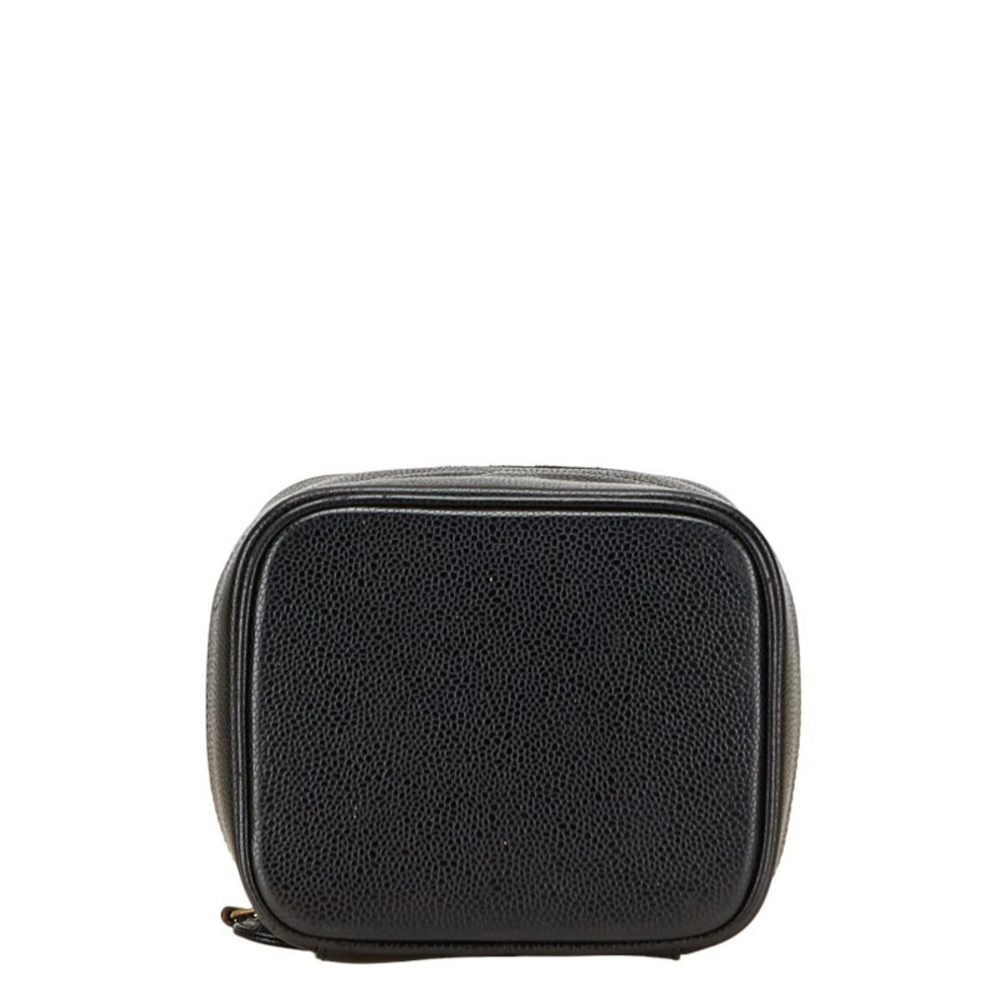 Chanel Chanel Coco Mark Vanity Bag, Makeup Pouch, Black Caviar Skin, Women's, CHANEL Size ONE SIZE - 3 Thumbnail