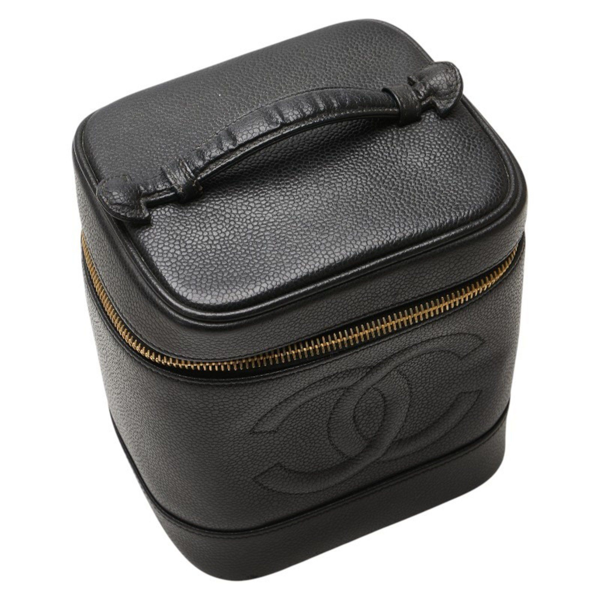 Chanel Chanel Coco Mark Vanity Bag, Makeup Pouch, Black Caviar Skin, Women's, CHANEL Size ONE SIZE - 8 Thumbnail