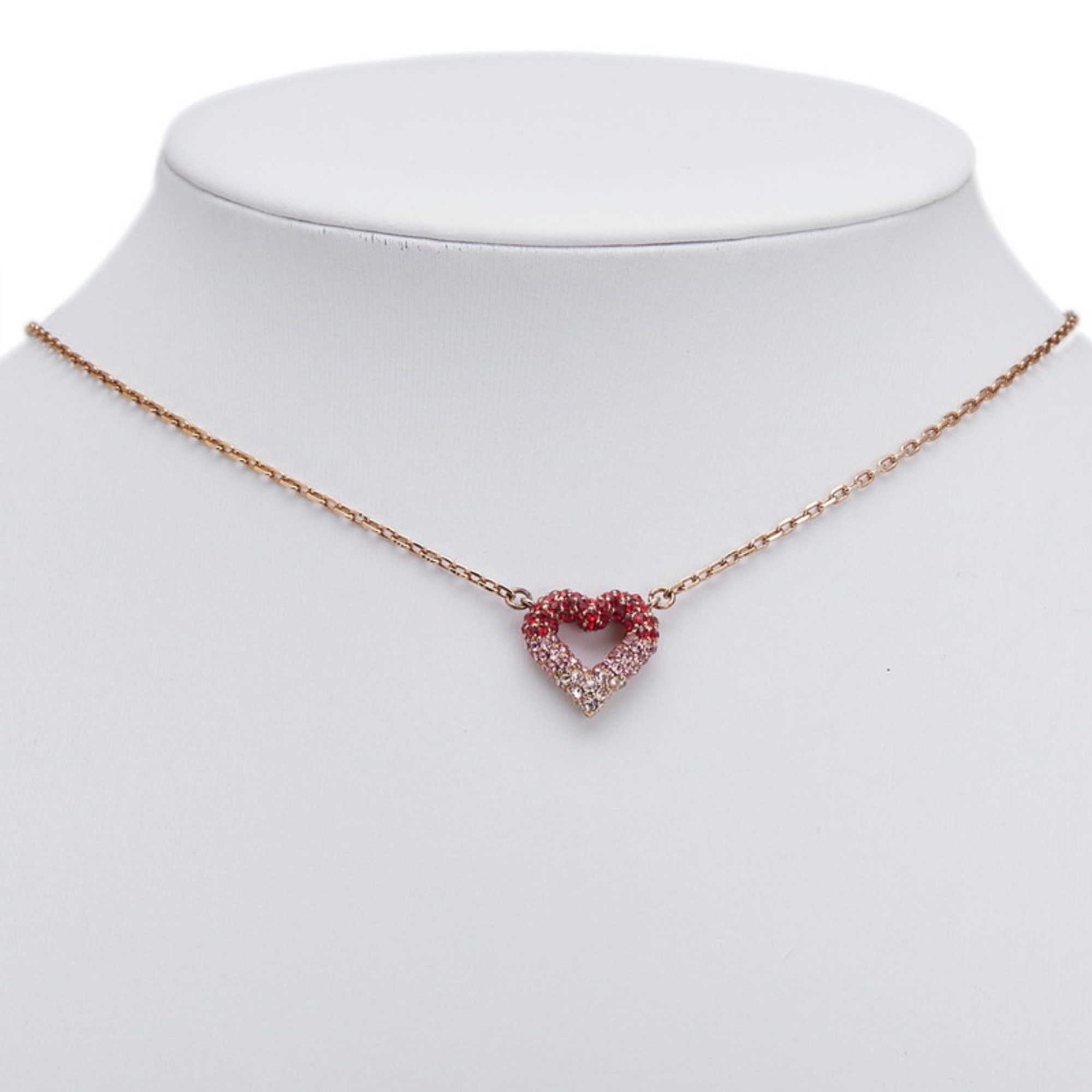 Louis Vuitton Louis Vuitton Strass Heart Necklace M68159 Gold with Red and Pink Plated Rhinestones for Women Size ONE SIZE - 8 Thumbnail