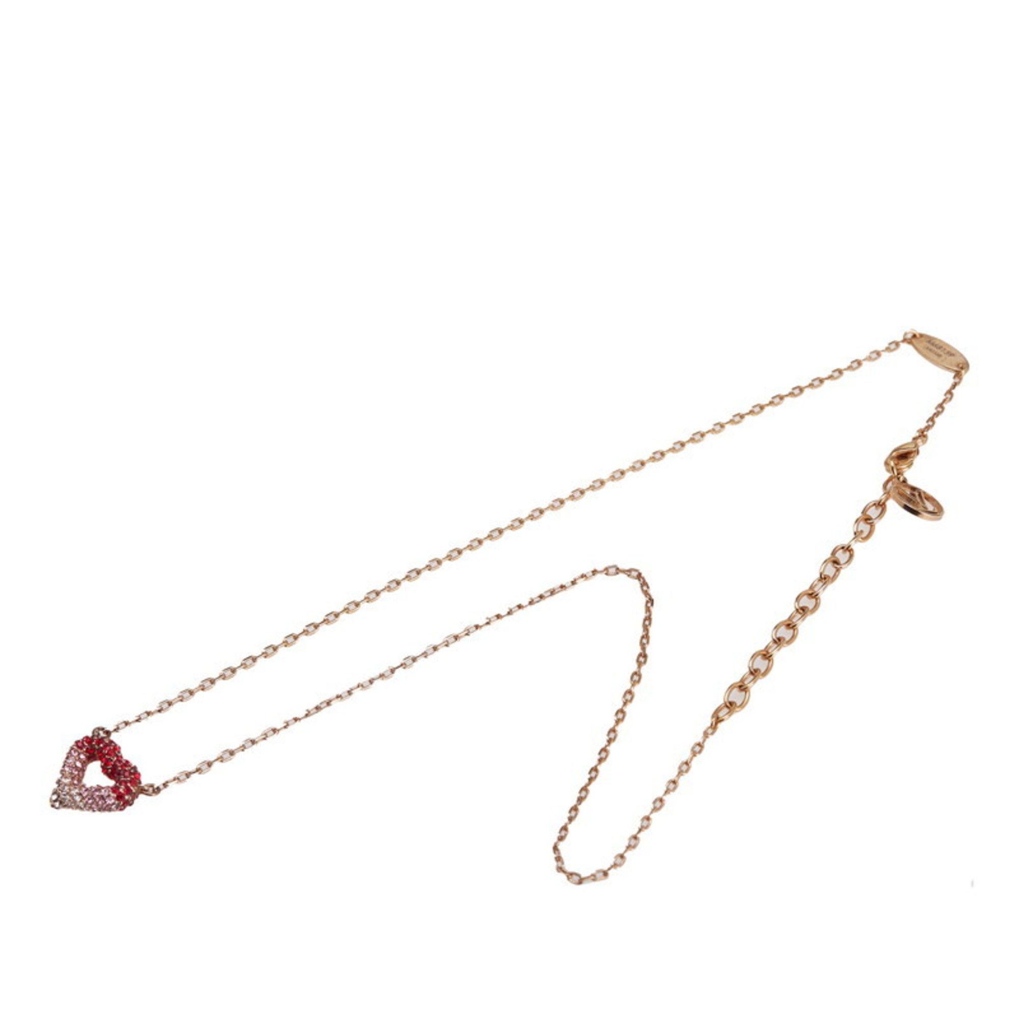Louis Vuitton Louis Vuitton Strass Heart Necklace M68159 Gold with Red and Pink Plated Rhinestones for Women Size ONE SIZE - 4 Thumbnail