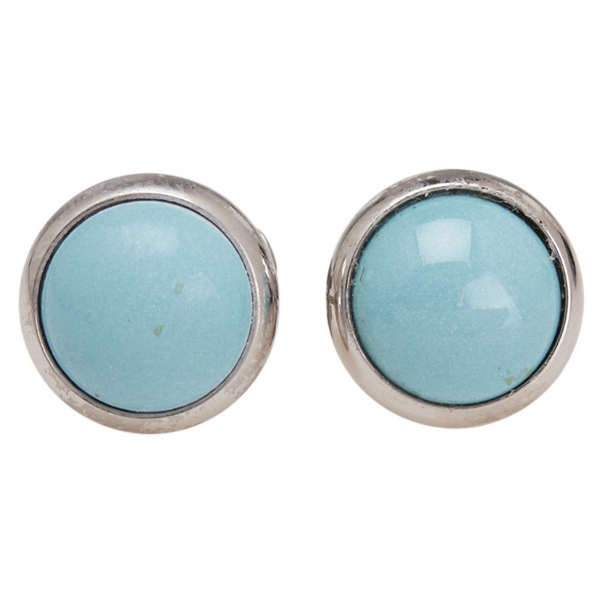 Hermes Hermes Eclipse Earrings in Silver and Light Blue Metal for Women Size ONE SIZE - 2 Thumbnail