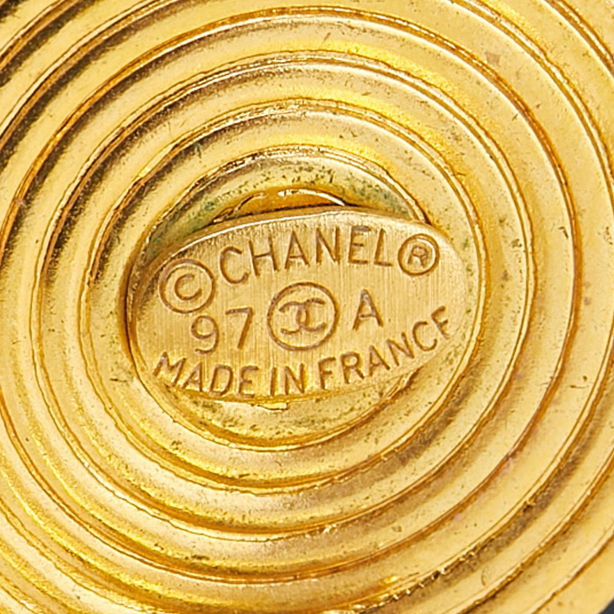 Chanel Chanel Coco Mark Earrings, Gold and Black Plated, Women's, CHANEL Size ONE SIZE - 3 Thumbnail
