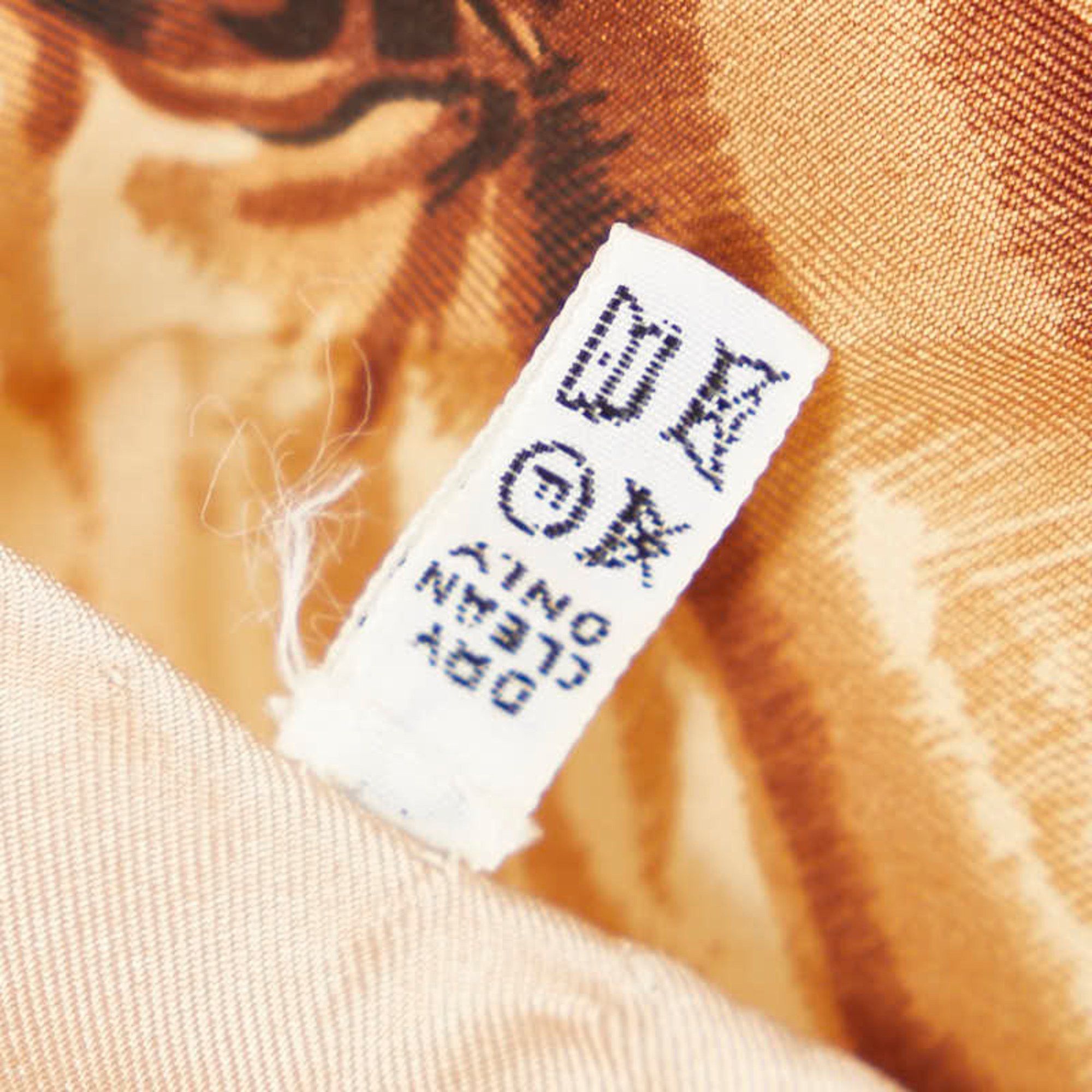 Celine Celine Horsebit Large Scarf, Beige Silk, Women's, CELINE Size ONE SIZE - 5 Thumbnail
