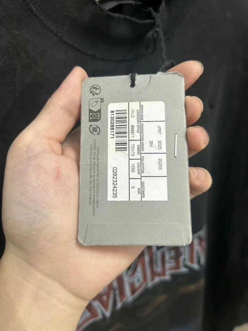 Balenciaga Balenciaga Black Distressed Inverted Tower Tee - dmc Size US M / EU 48-50 / 2 - 8 Thumbnail